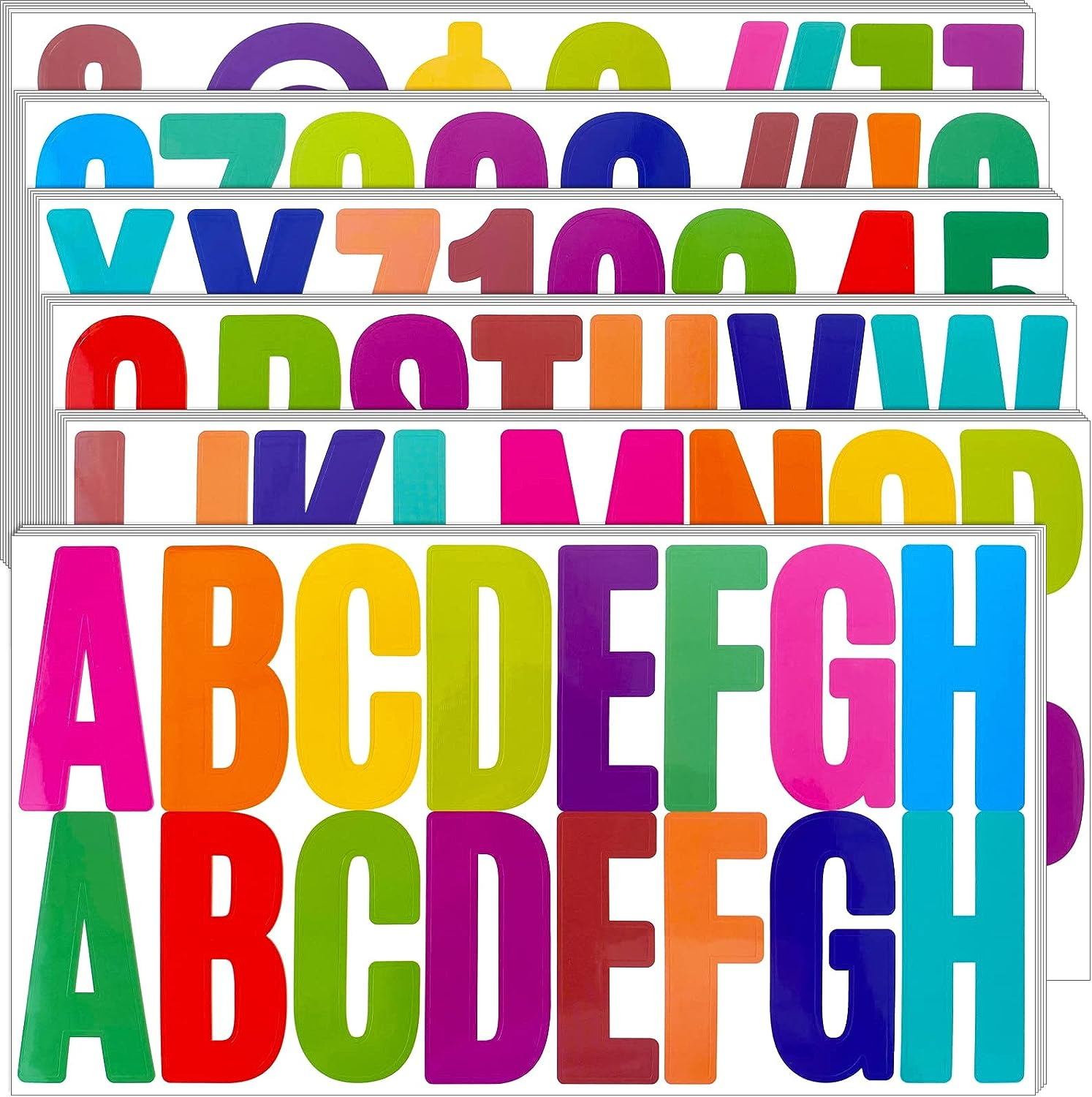 Bemeol 500 Pieces 30 Sheets Large Letter Stickers 2.5 Inch Alphabet Letter Stickers Self Adhesive Letters for Bulletin Board Mailbox Door Classroom Home Decor