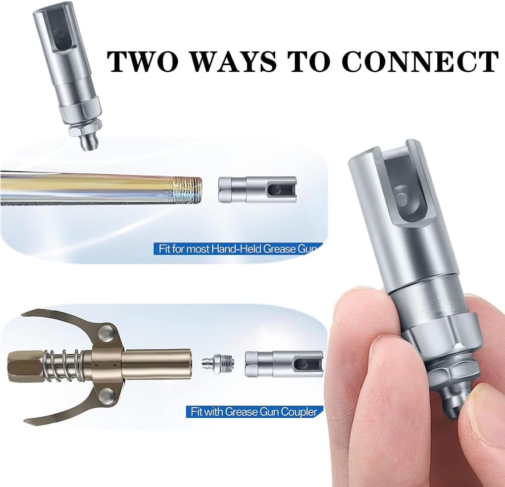 1 PCS Grease Gun Coupler Strong Grease Coupler Grease Gun Tip Push on Slotted Right Angle 90 Degree Grease Coupler with 1/8 Inch NPT Threads for Farm Truck Auto Industrial Use image number 2