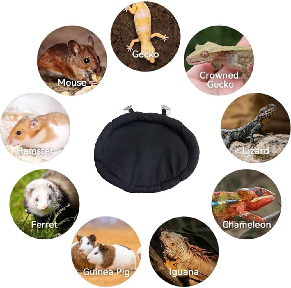 Washable Bearded Dragon Bed with Suction Cup,Soft Sleep Cushion Mat for Travel and Reptile Tanks, Car Animal Bed，Bearded Dragon Bedideal for Lizards, Leopard Geckos,Hamsters (Black) image number 2