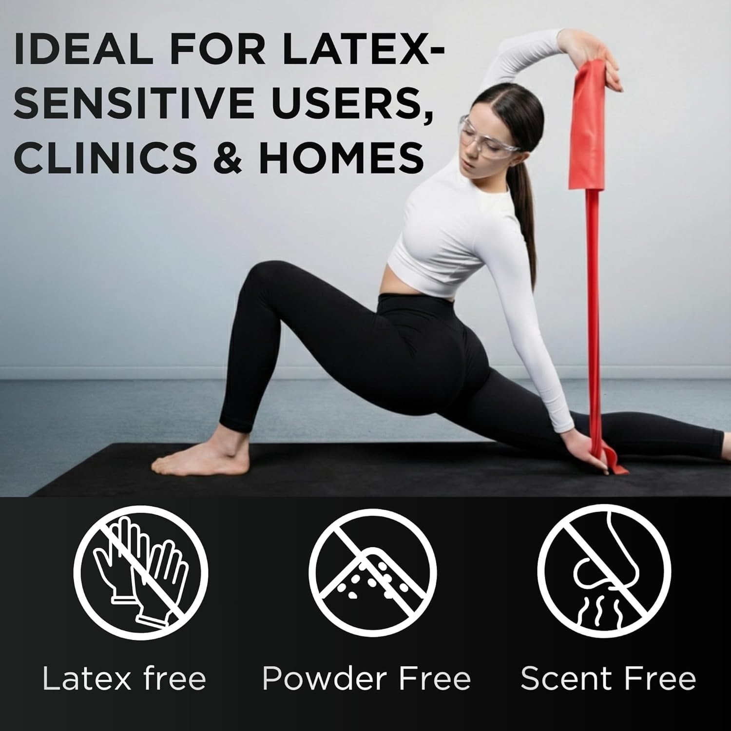 Theraband Resistance Band 22M Roll, Medium Red Non-Latex Professional Elastic Bands for Upper & Lower Body Exercise Workouts, Physical Therapy, Pilates, & Rehab, Dispenser Box, Beginner Level 3 image number 4