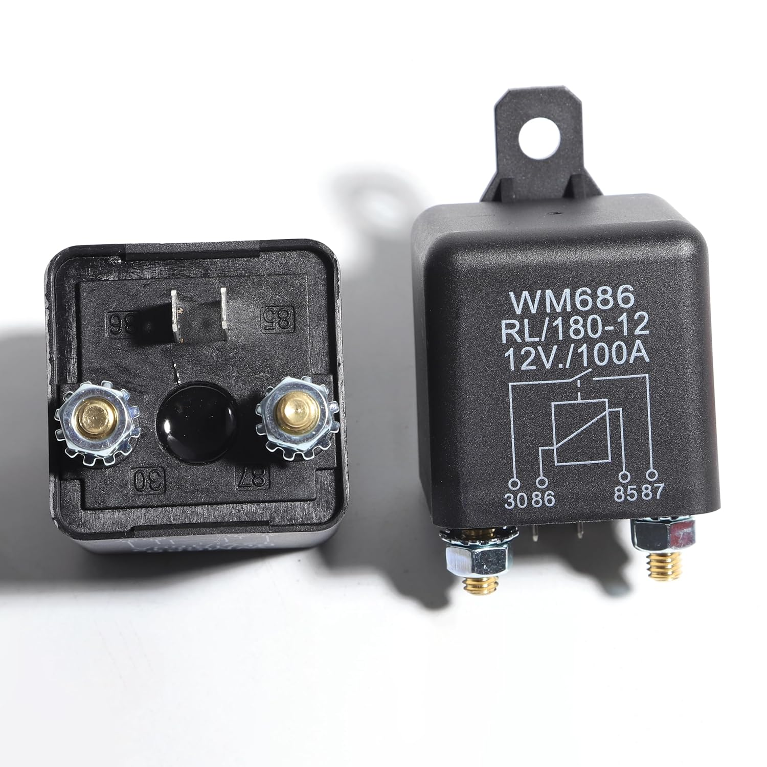 2Pcs DC 12V 100A Car Starter Relay Switch 2 Pin Terminals Car Power Relay Battery Cut-Off Relay Peak Load Automotive Truck Boat Camper image number 1