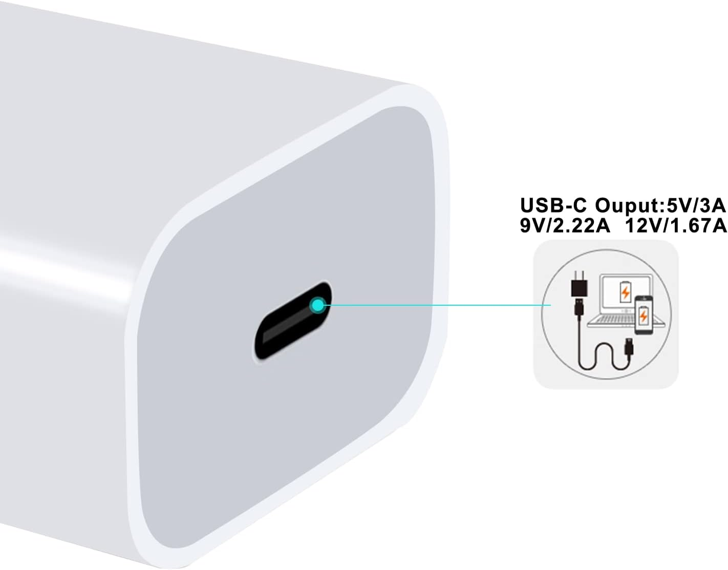 20W Fast Charger USB C Type Wall Plug AUS Wireless Chargers Adapter 20W PD Adapter (2 Pack) for Sam-Sung Phone Mobile Phone image number 2