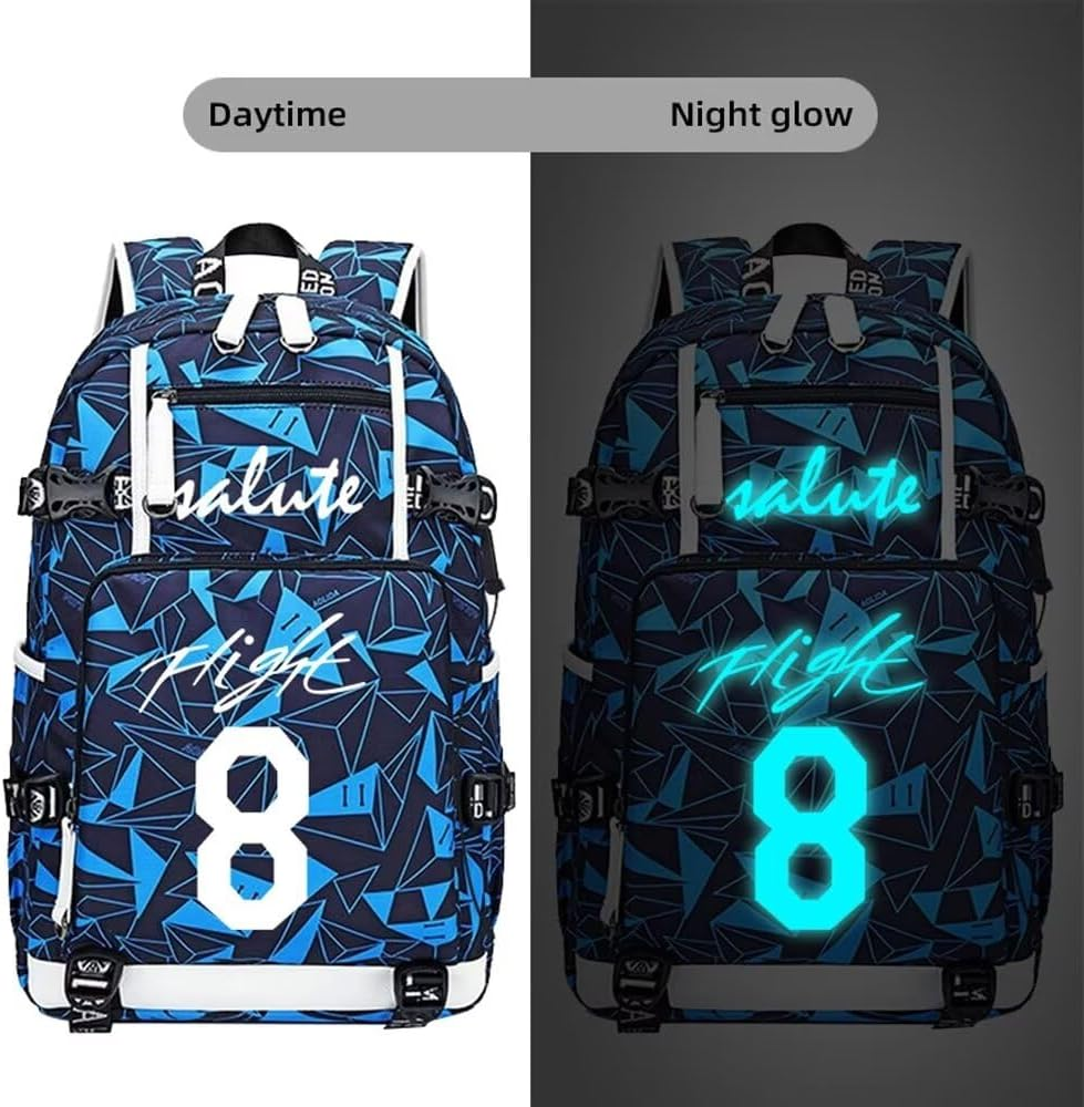 Basketball KB24 Luminous Backpack Travel Daypacks Fans Bookbag for Men Women