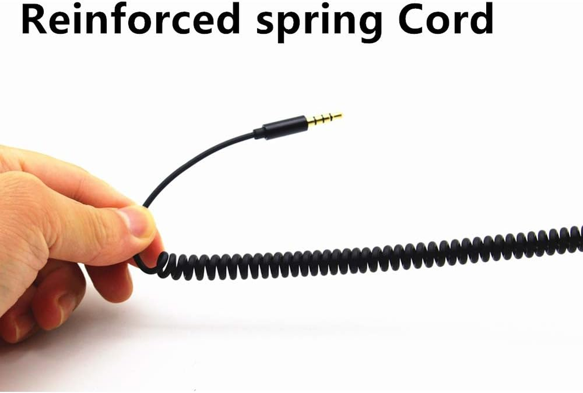 Single Side Earphone In-Ear Stereo to Mono Ear Bud,Metal Noise Isolating Earplugs with Mic, Spring Coil Reinforced Cord