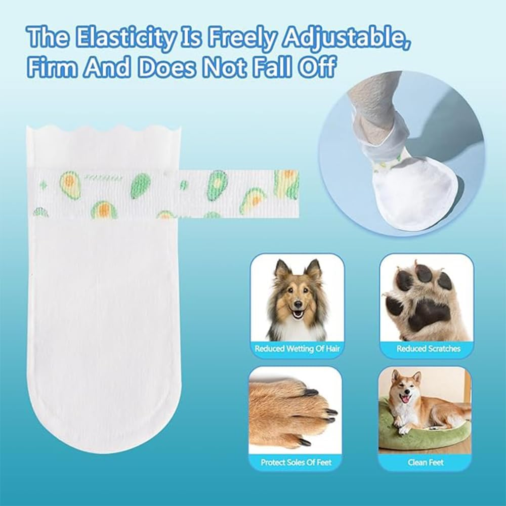 20 PCS Disposable Dog Paw Protectors,Dustproof Dog Shoes,Outdoor Dog Socks,Replacement Dog Feet Covers Shoes with Adjustable Self-Adhesive Bandage,For Indoor and Outdoor Use image number 3