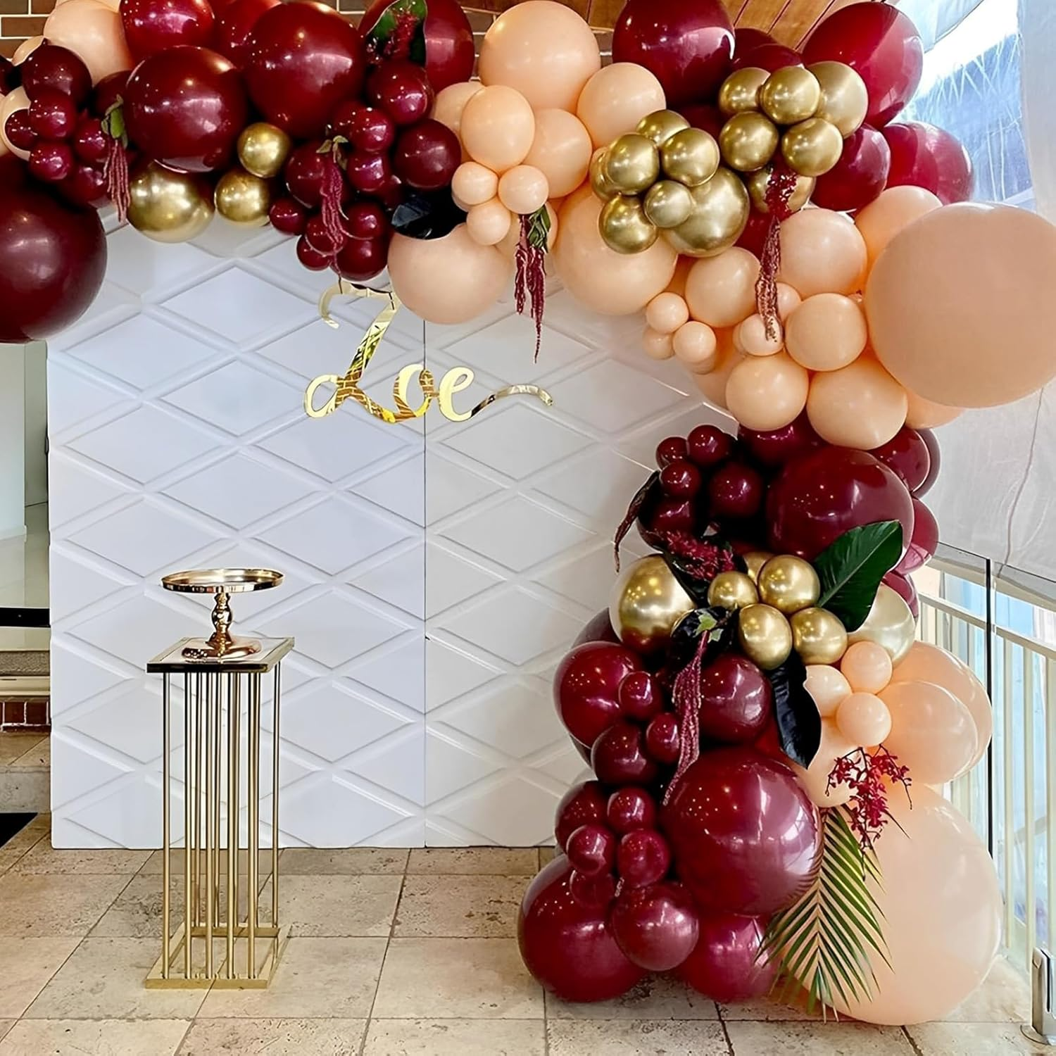 Voircoloria 90Pack Burgundy Balloons Different Size 18/12/10/5 Inch Maroon Balloon Garland Arch Kit for Graduation, Thanksgiving Day, Autumn Fall Theme Party, Wedding, Birthday Decorations image number 1