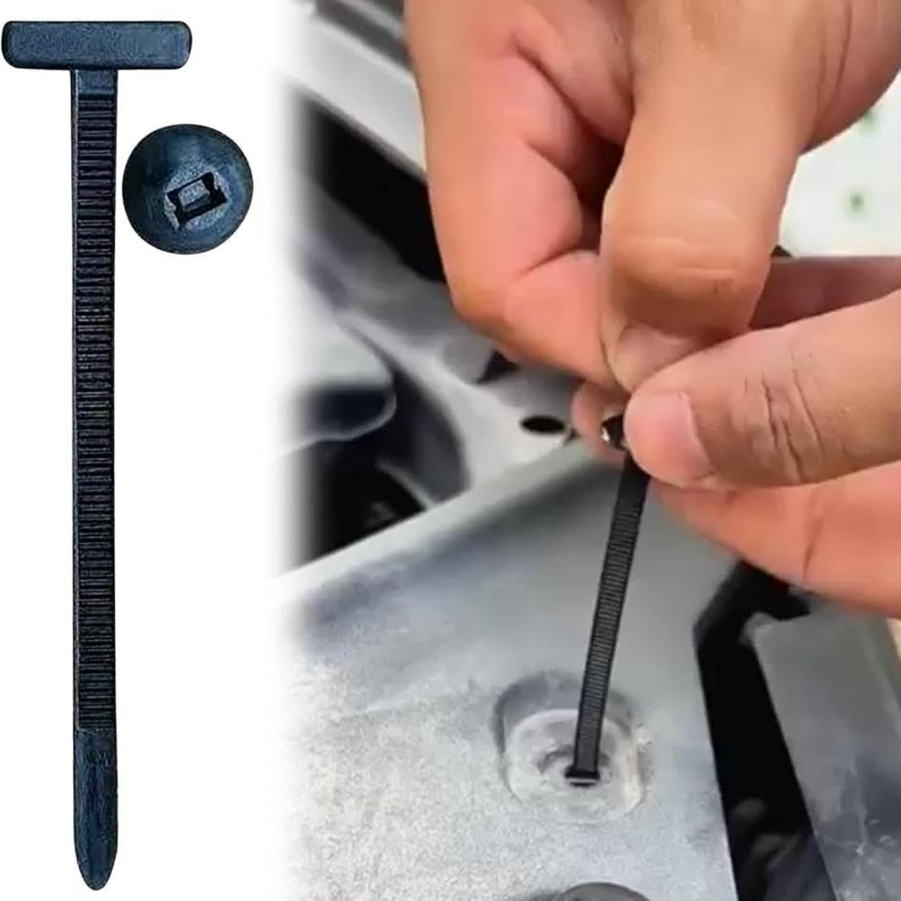 Nylon Universal Cable Tie Buckle, Heavy Duty Self Locking Nylon Zip Ties, UV Resistant Black Zipties for Car Daily Repair (50 Pcs) image number 3