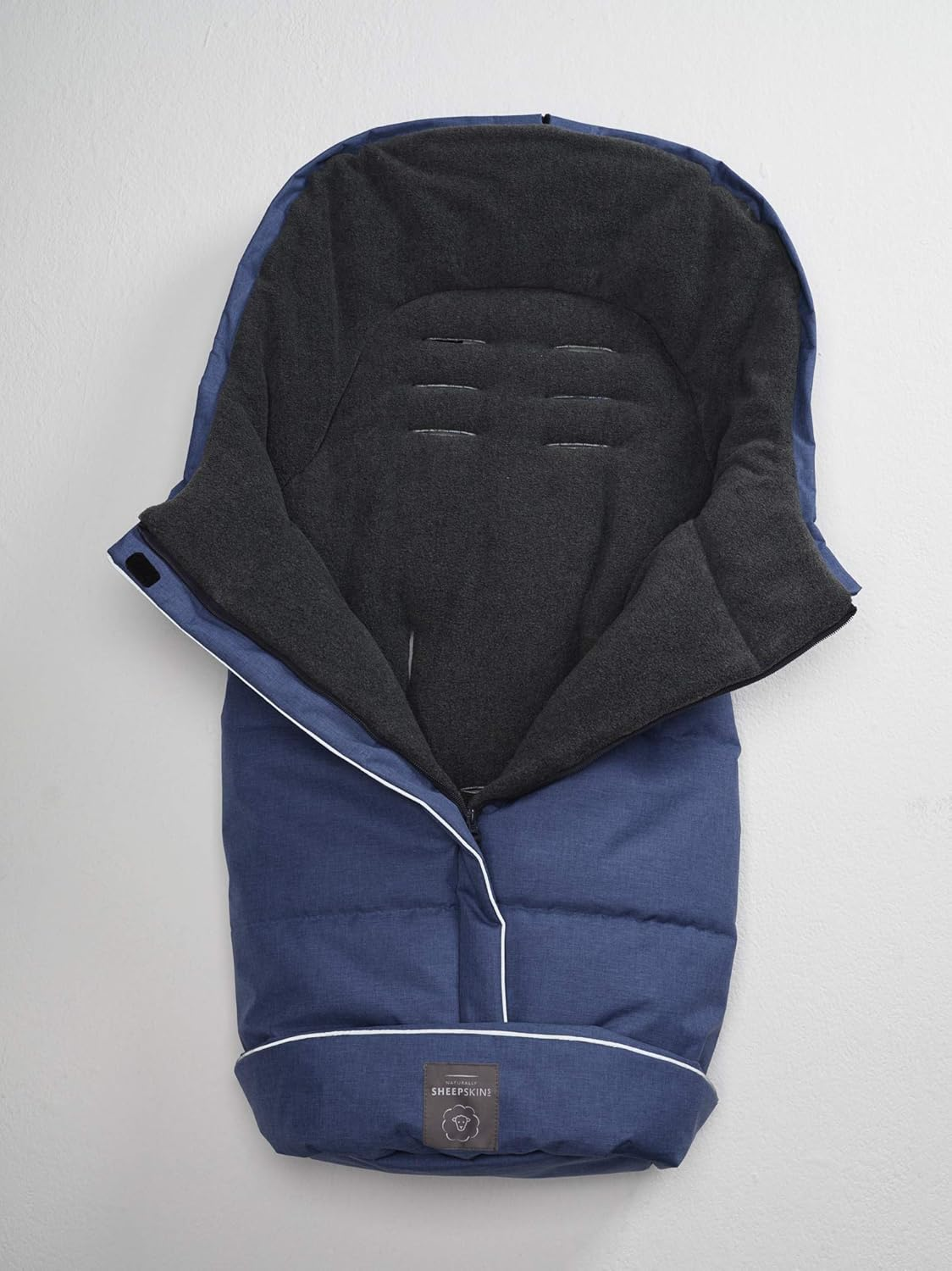 Universal Fit Fleece Footmuff (Linear Blue/Black) image number 1