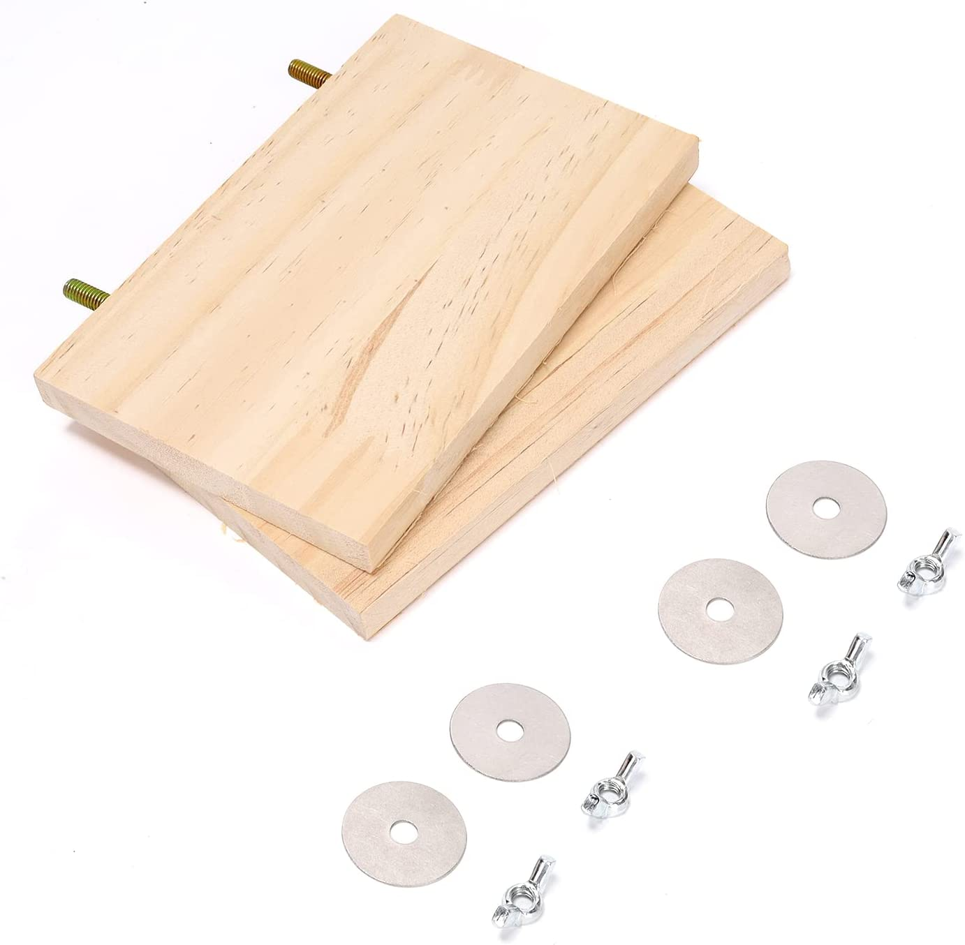 4Pcs Pet Wooden Platform Stand Active Rectangular Springboard Toy for Chinchilla, Hamster, Parrot, Gerbil,Small Animals image number 1