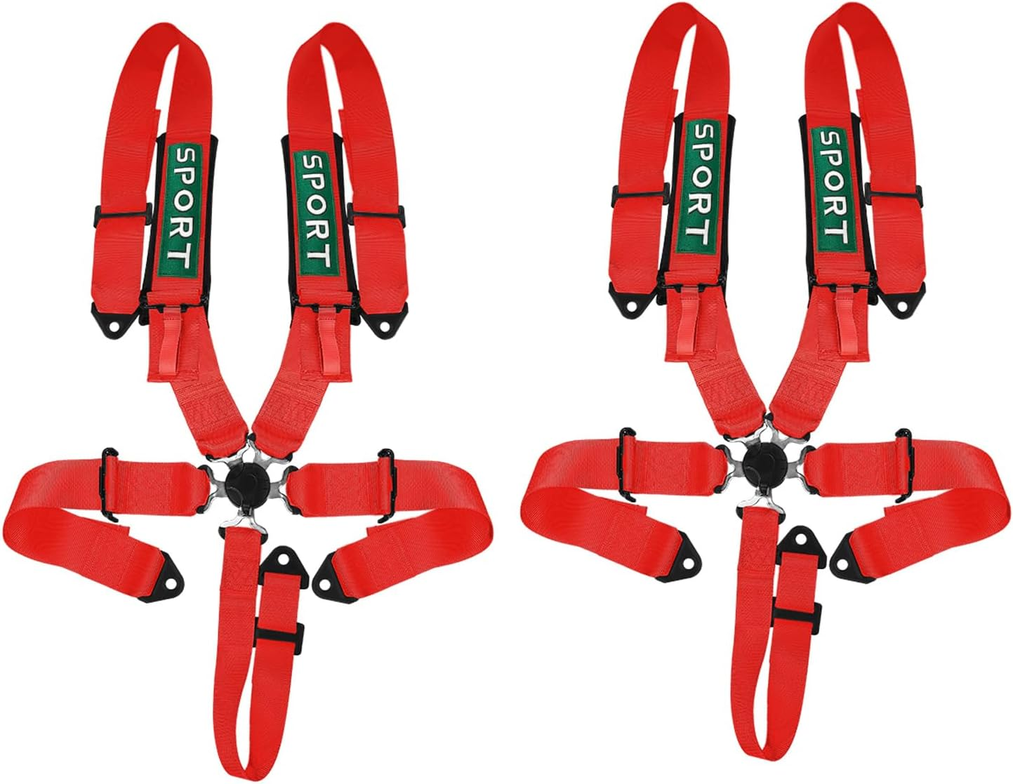 BESTZHEYU 5-Point Racing Safety Harness Set with Ultra Comfort Heavy Duty Shoulder Pads