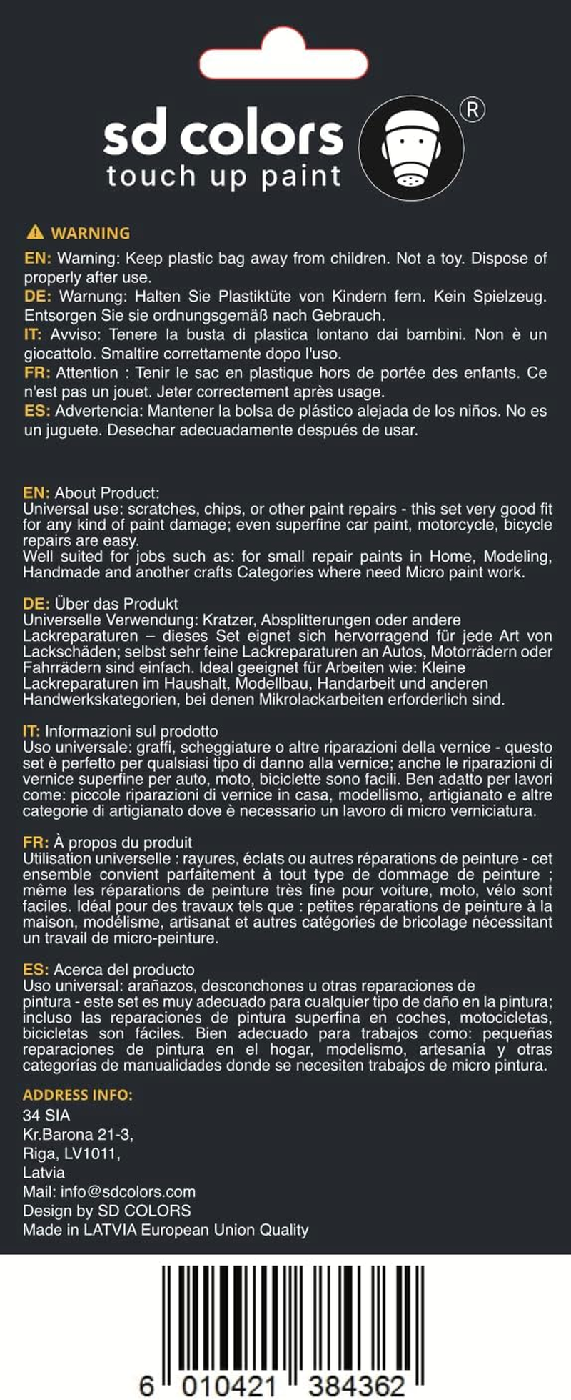 SD COLORS Sticks SWABS 24 Pieces Automotive PAINTWORK CAR Detailing Repair for Scratches Stone Chips Touch up Micro Brush 1.2Mm 1.5Mm 2.0Mm 2.5Mm