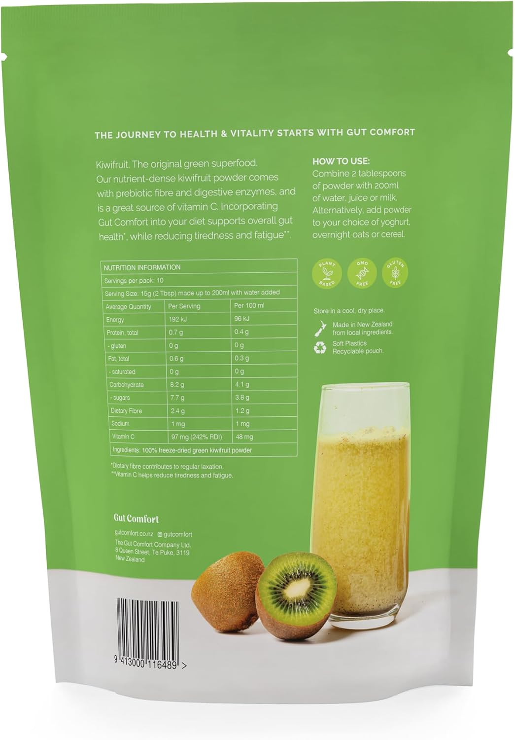 Gut Comfort Organic Green Kiwifruit Digestive Powder image number 1