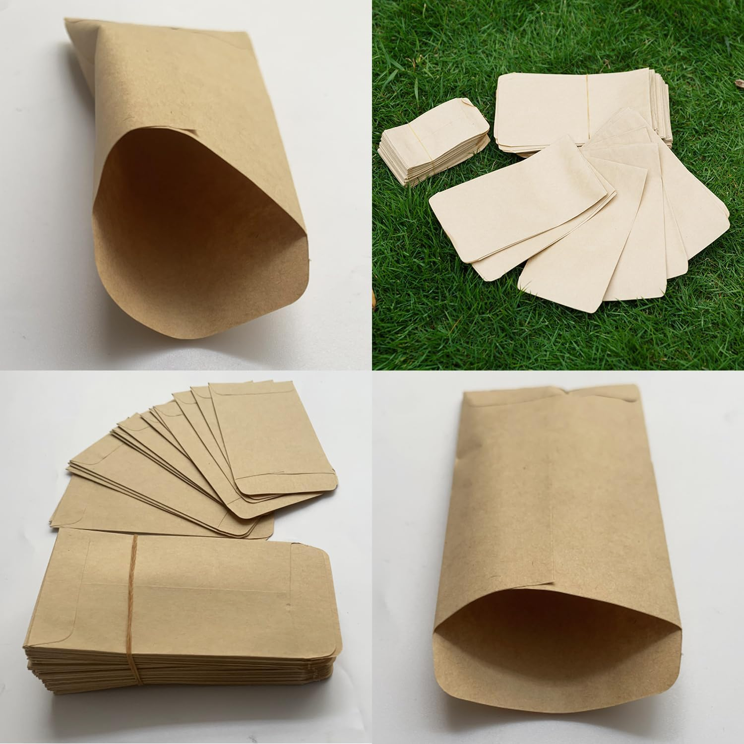 Paifeancodill Kraft Small Coin Envelopes, 100 Pcs Kraft Paper Seed Packets Envelops Self-Adhesive Seed Envelopes Mini Parts Small Items Stamps Storage Packets Envelopes for Garden,Office or Wedding image number 4