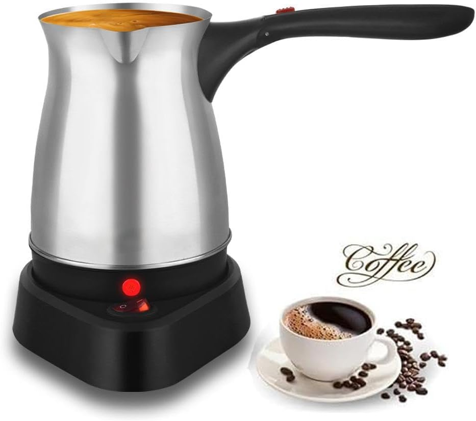 Electric Turkish Coffee Pot, 304 Stainless Steel Coffee Maker, 5 Cup Capacity, 800W