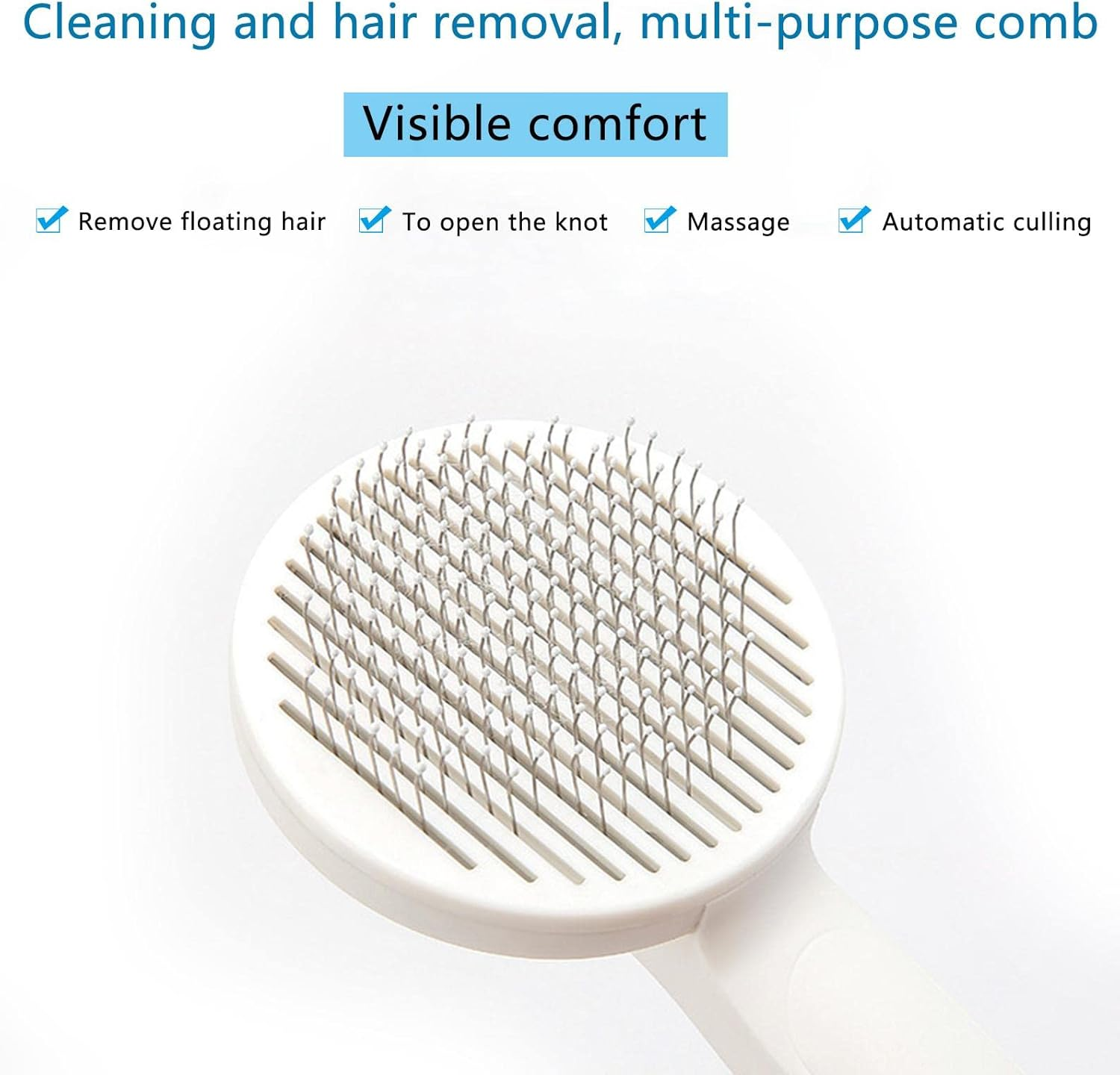 Znutc Cat Shedding Brush | Self-Cleaning Slicker Comb for Indoor Cats Shedding - Grooming Brush Cat Brush for Long or Short Hair Cats Dogs - Blue image number 6