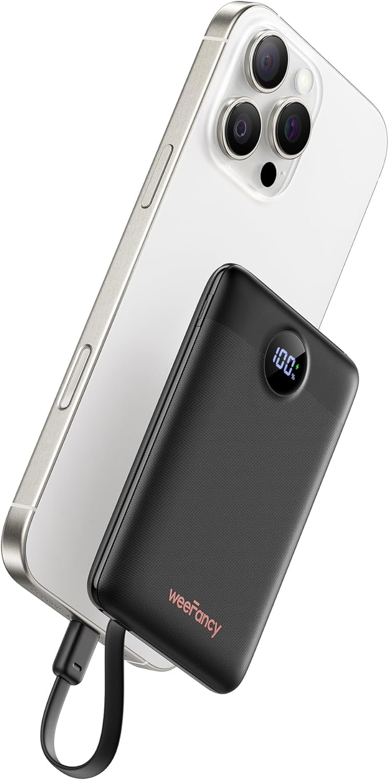 Power Bank for Iphone Weefancy Mini Powerbank 22.5W Fast Charging Slim USB C Portable Charger Built-In Cables Small Battery Pack 10000Mah Travel Essential Charger for Iphone Samsung Google LG, Etc