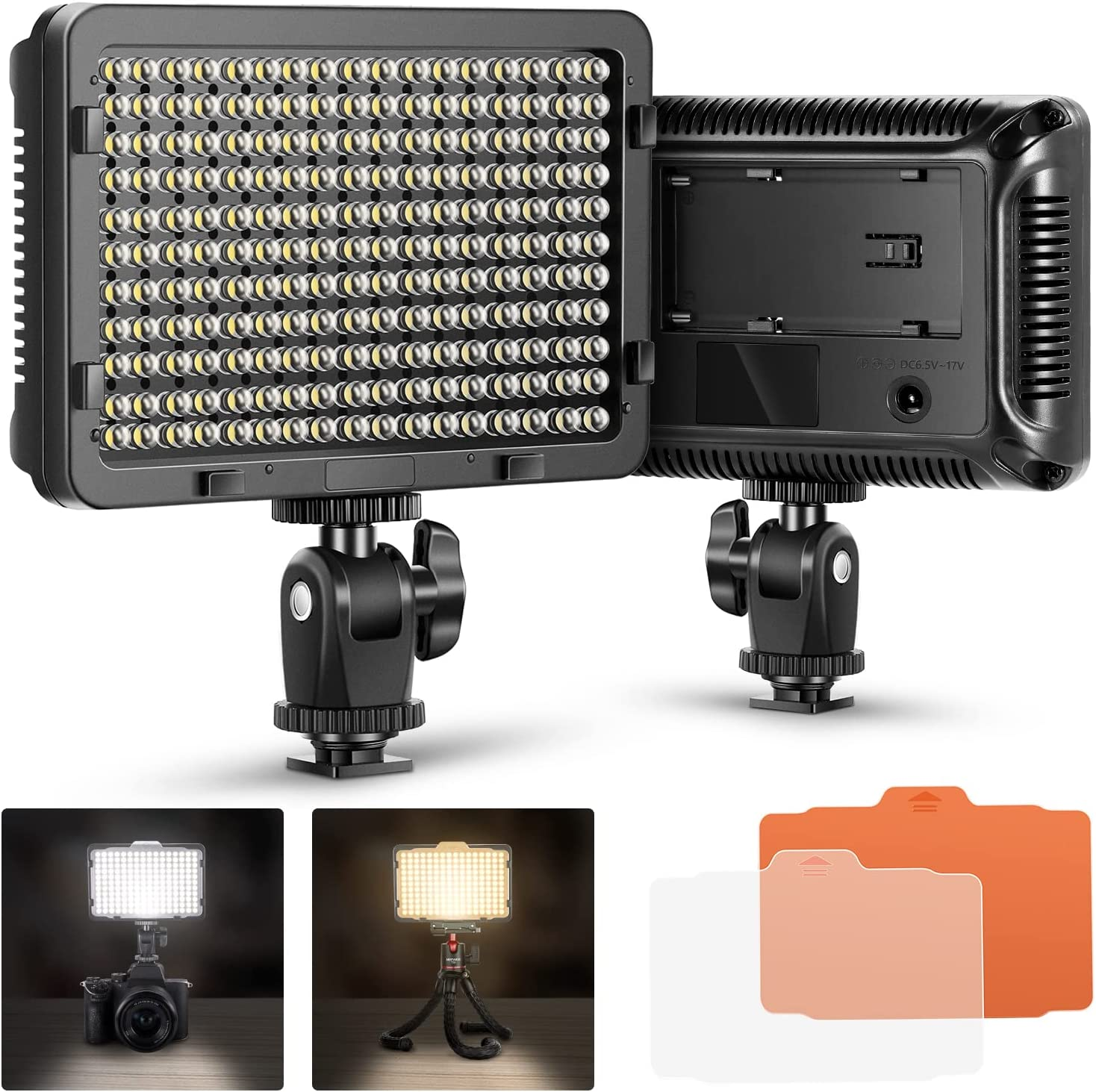 Neewer on Camera Video Light Photo Dimmable 176 LED Panel with 1/4" Thread for Canon, Nikon, Sony and Other DSLR Cameras, 5600K (Battery Not Included) image number 1
