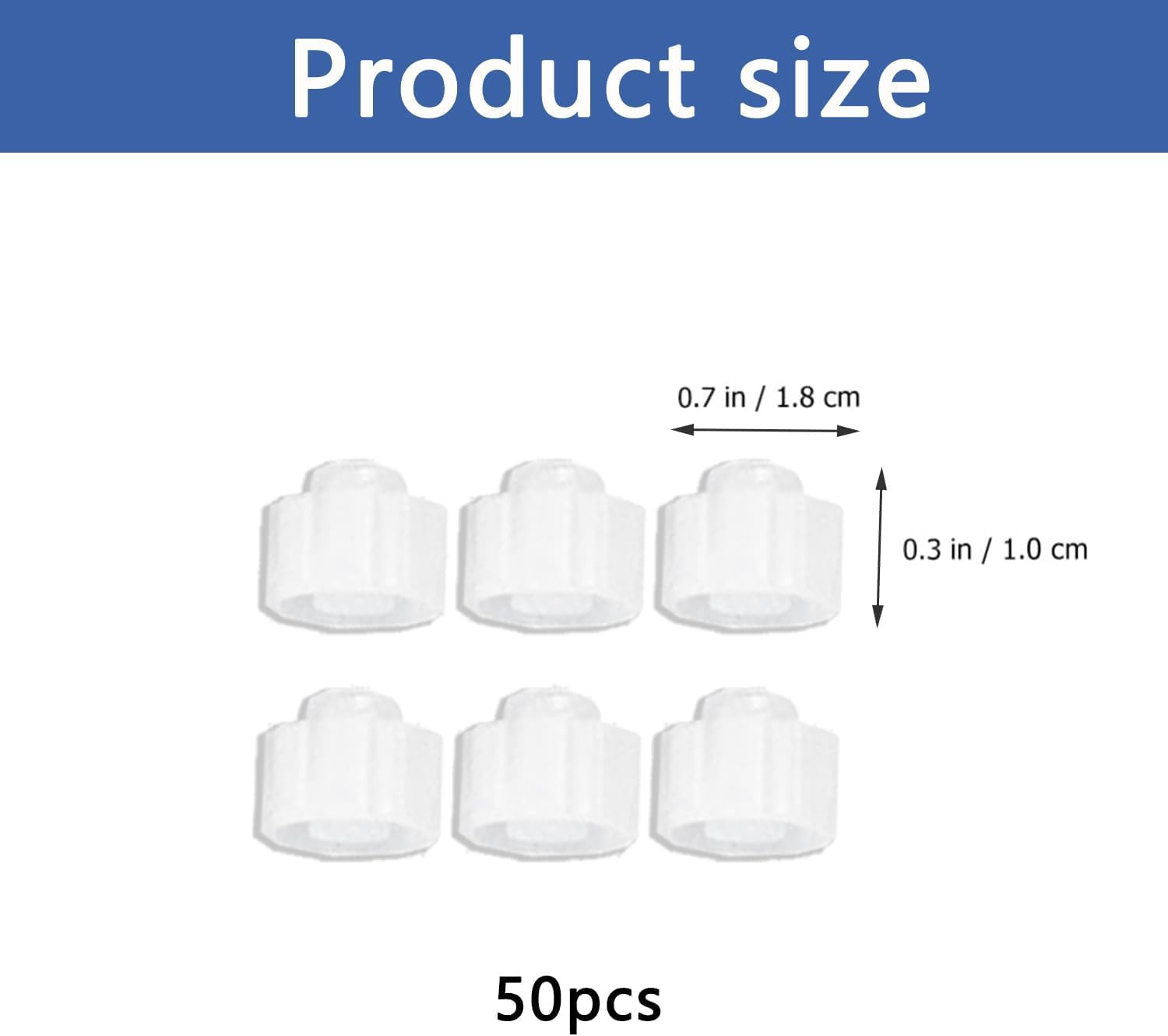 Plug Luer Lock Cap Tip Caps for End Cap, 50Pcs Dispensing Plug Adapter Dispensing Tip Cap,Dispensing Plug Adapter End Cap End Cap Dispensing Cap,Plug Adapter Connector Cap Dispensing Cap End Cap,White - Blue image number 3