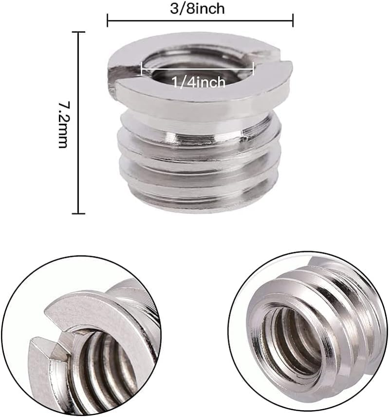Convert Screw Adapter, 12 Pcs Camera Convert Screws, 1/4 Inch to 3/8 Inch Thread Adapters Reducer Bushing Tripod Screw Camera Spigot Convert Screws for Camera Tripod Ball Head Gimbal Flash Support image number 4