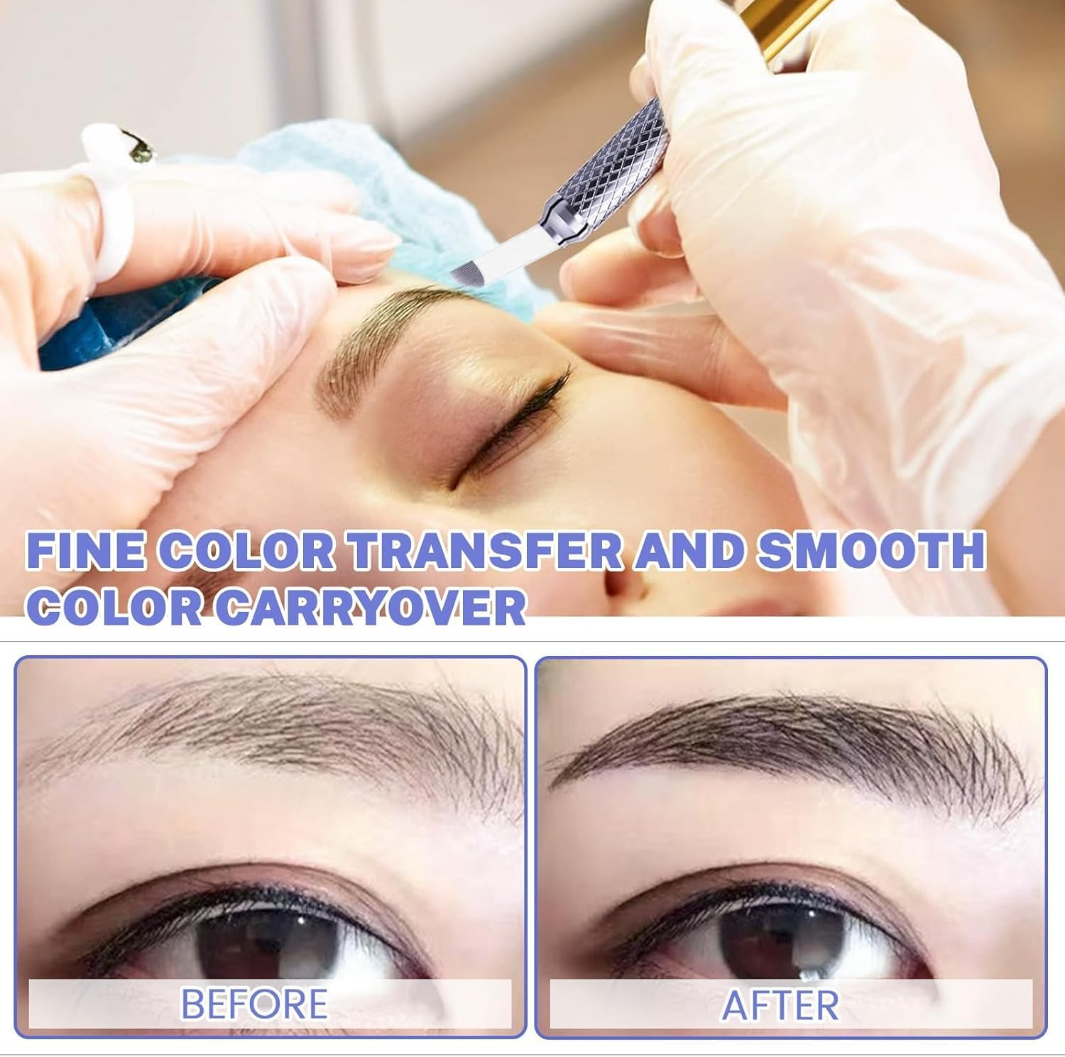 Microblading Sloped Needles White, 51 Pieces White Microblading Blades Needles, Eyebrow Microblade Sloped Needles,Eyebrow Microblade Needles for Makeup image number 2