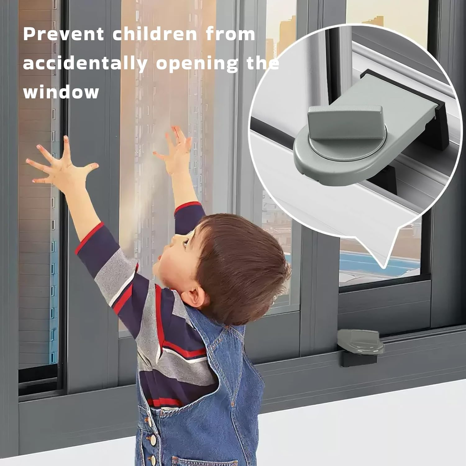 4 Sliding Door Security Locks, Instant Slide Window Track Rail Stoppers for Enhanced Child Safety & Travel Convenience, Tool-Free Installation, Prevents Forced Entry, Reusable & Portable image number 3