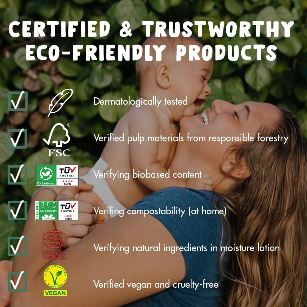 ECO by Naty Baby Wipes, Unscented, 12 Packs of 56 (672 Count) image number 3