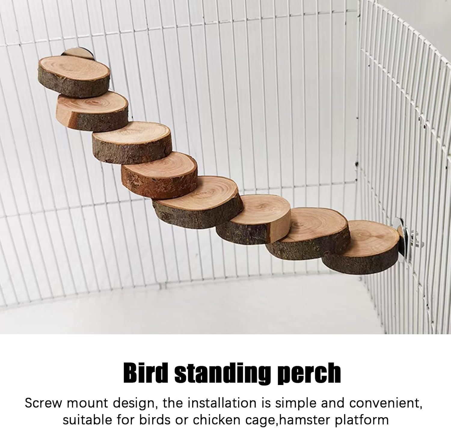 DXQCHDUO Parrot Ladder Toy,Wood Bird Ladder Perch Toy,Bird Platform Birdcage Ladder Climbing Toy 8 Step,Hamster Ladder Small Animals Cage Accessories image number 5