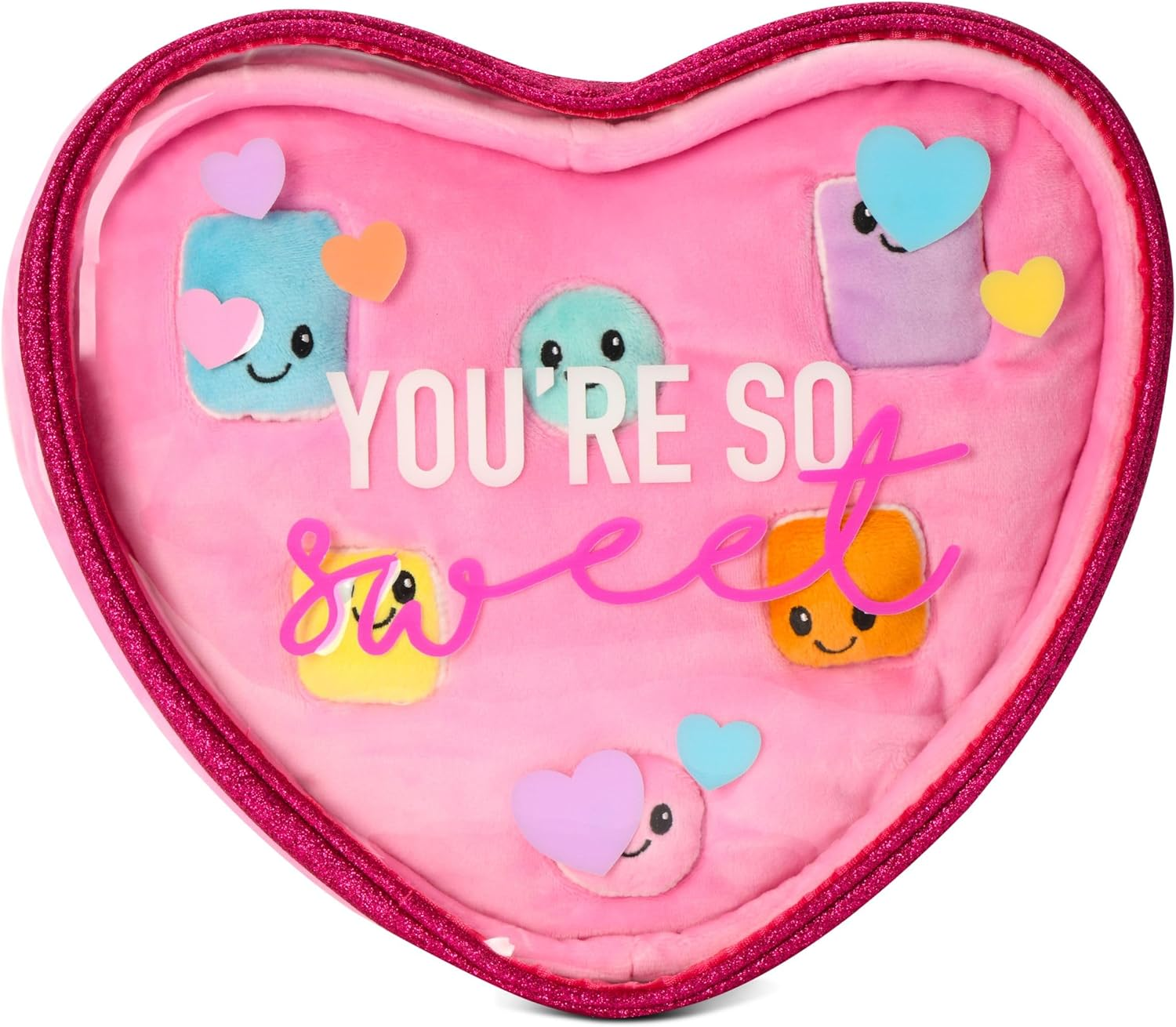 Iscream Valentine Kawaii Love Notes Fleece Play Pillow Set with Embroidered Accents