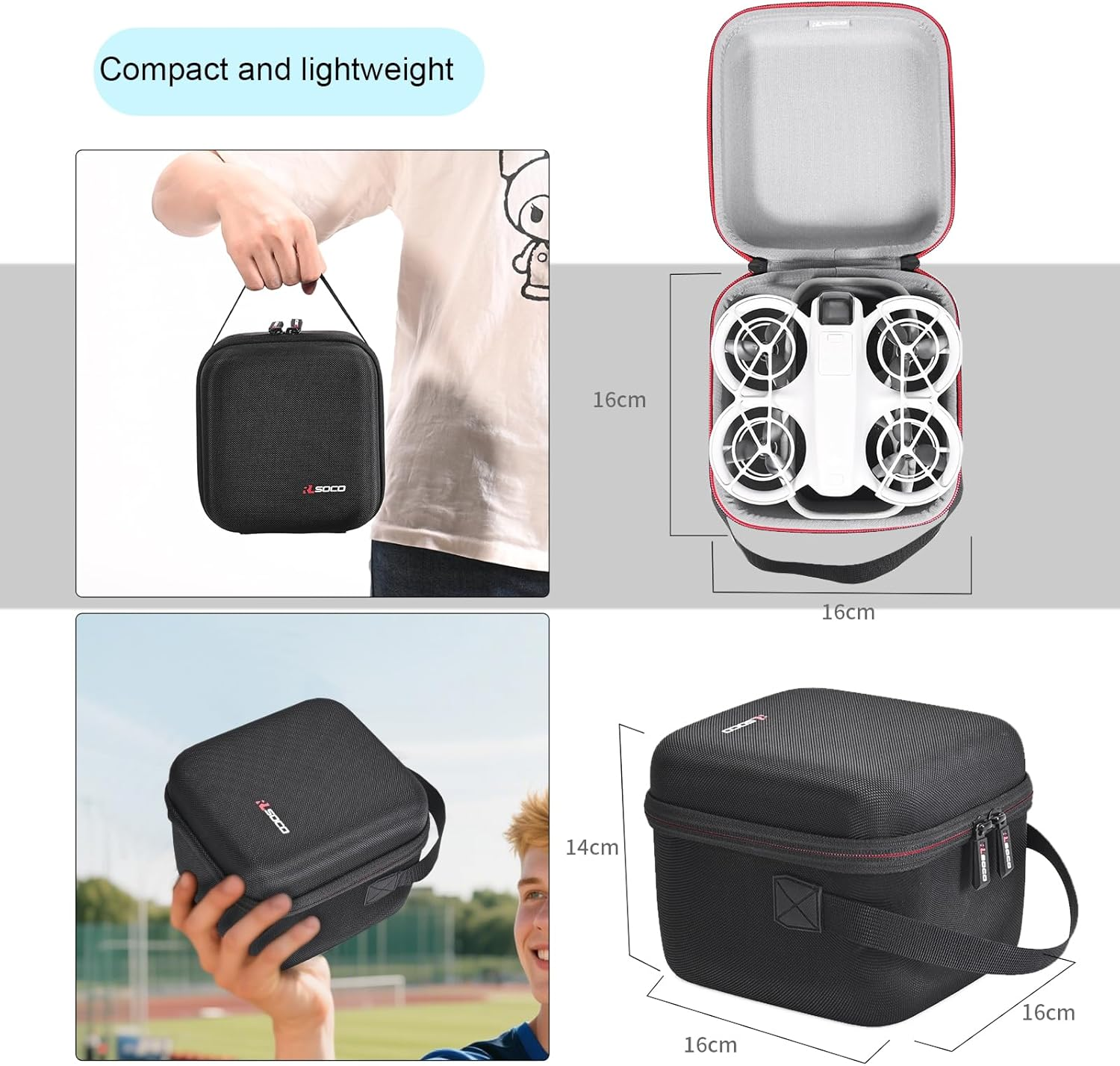 RLSOCO Case for DJI Neo Mini Drone Compact Travel Case Fits Neo Accessories:Neo Body,Rc-N3 Remote Controller,Charging Hub,Spare Propellers,Cables and Other Accessories