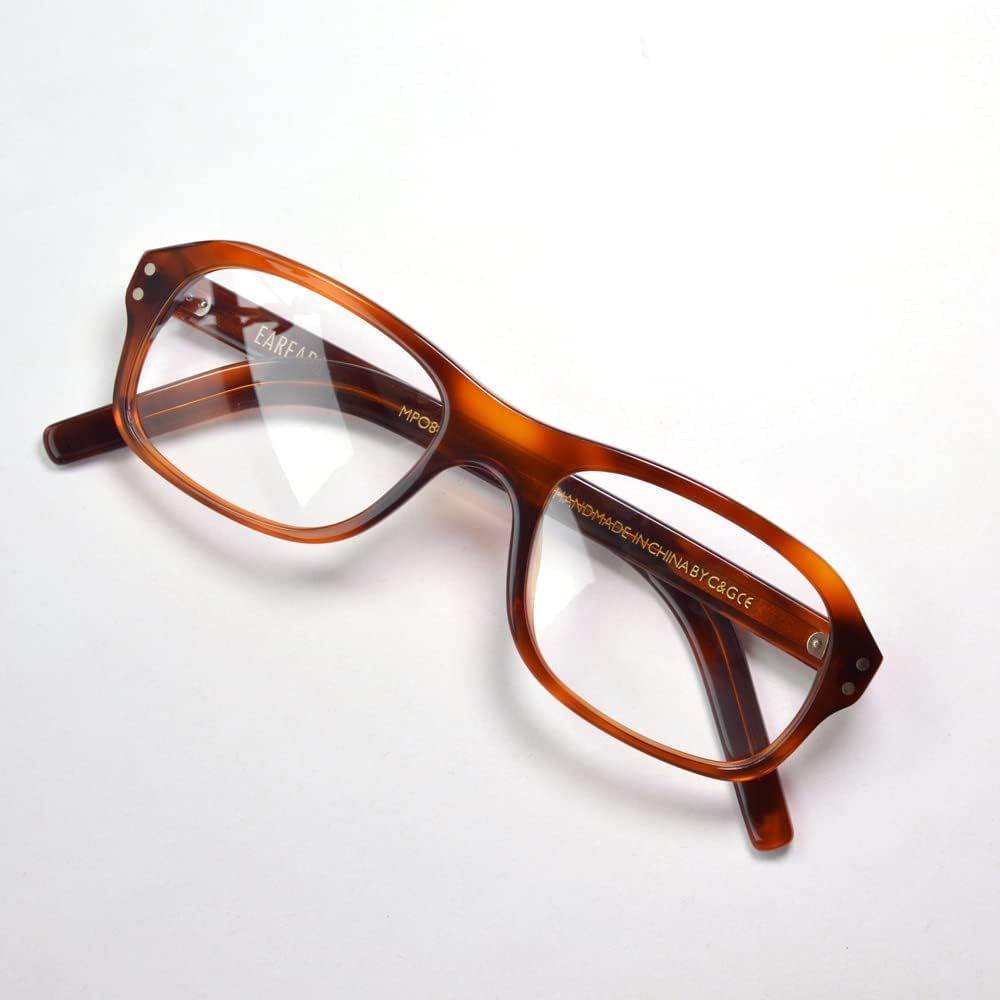 Men Vintage Square Eyeglasses Kingsmen Glasses MPO847DTO Acetate Frames Clear Lens Glasses&hellip; - Amber Size 52 image number 4