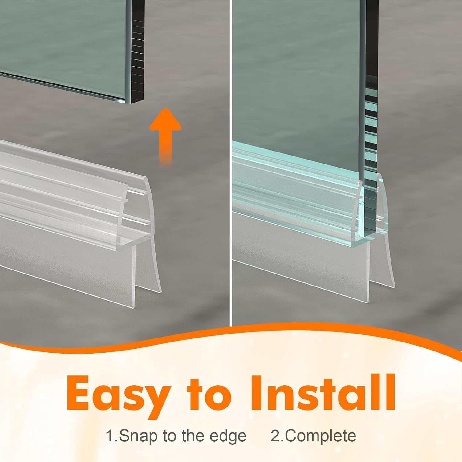 Ibergrif 2 Pack 800Mm Bath Shower Screen Door Seal Strip for 5-8Mm Glass Door Adjustable Length (Straight) M102-80 image number 3