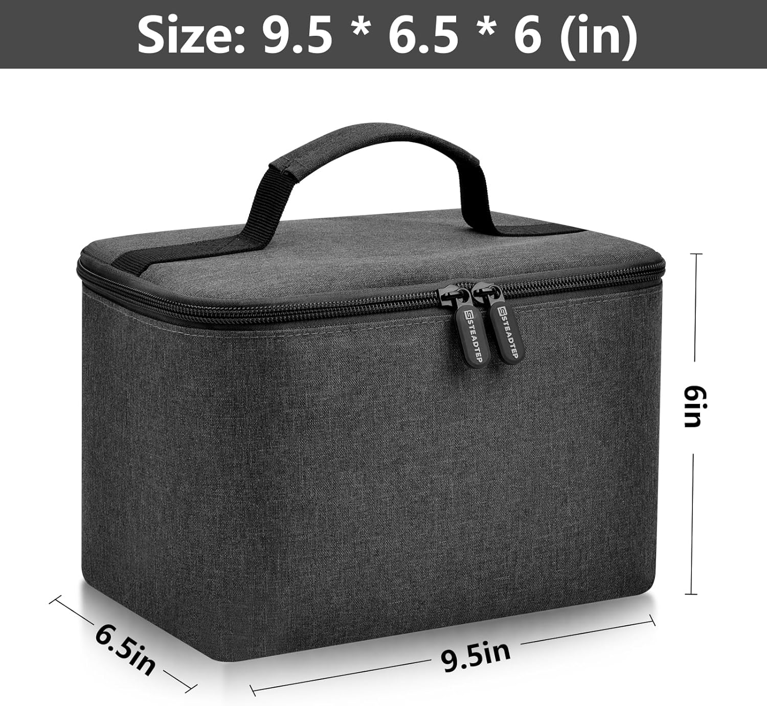 Steadtep Digital Hand Mixer Carrying Bag for Kitchenaid 5/6/ 7/9 Ultra Power Speed Hand Mixers, Portable Travel Storage Case Bag with Handle for Kitchen Aid Mixer Accessories (Box Only) - Grey image number 2