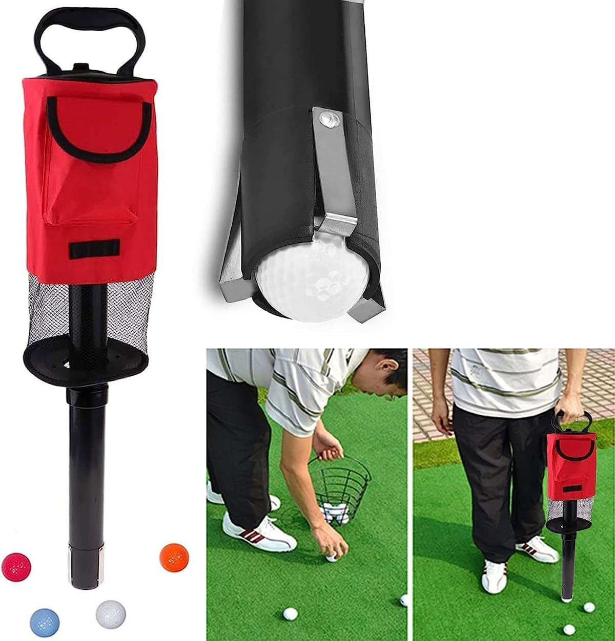 AIMALL Golf Ball Retriever Bag with Detachable Tube, Convenient Storage for 70 Balls, Easy Assembly & Disassembly, Portable Golf Accessory, Dimensions 29.53X6.3 Inches image number 1