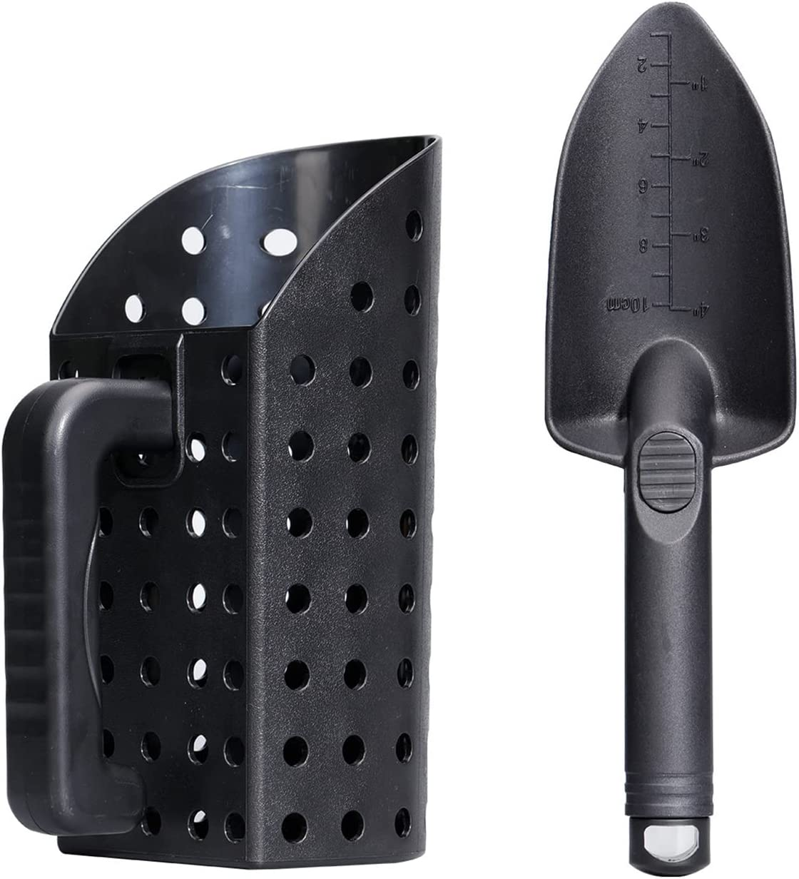 Beach Spade, Metal Detecting Shovel, Garden Spades for Digging, Sand Scoop Set Portable Ergonomically Sturdy ABS Plastic Sand Scoop and Trowel for Treasure image number 1