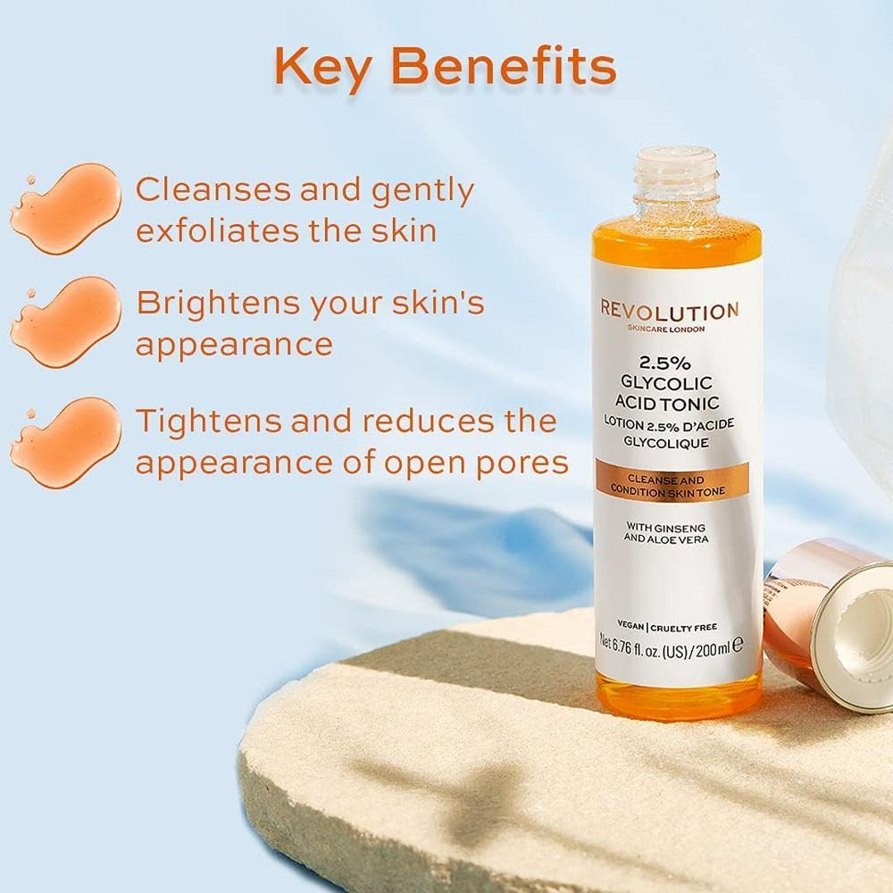 Revolution Skincare London, 2.5% Glycolic Acid Toner, 200Ml