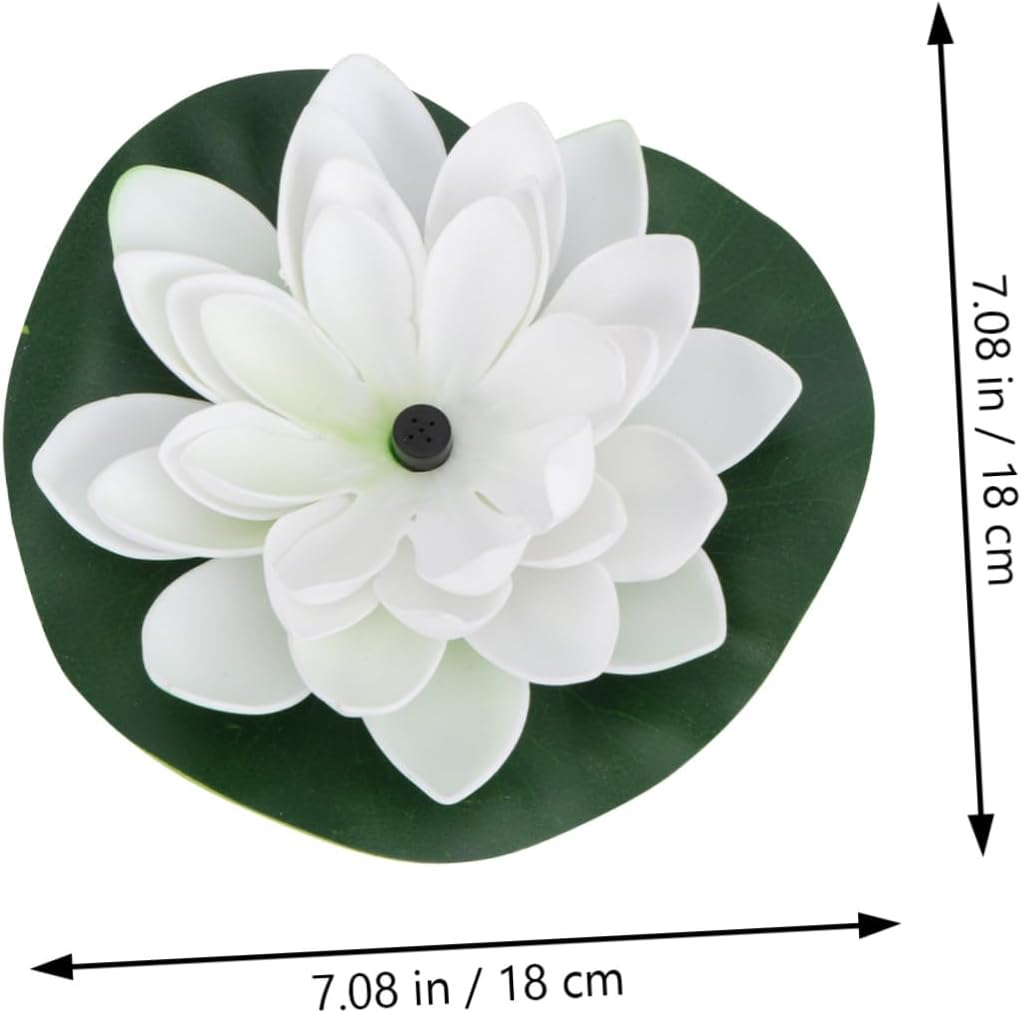 UKCOCO Solar Powered Floating Lotus Decorative Garden Aquarium Water Circulation Oxygen Pump White image number 6