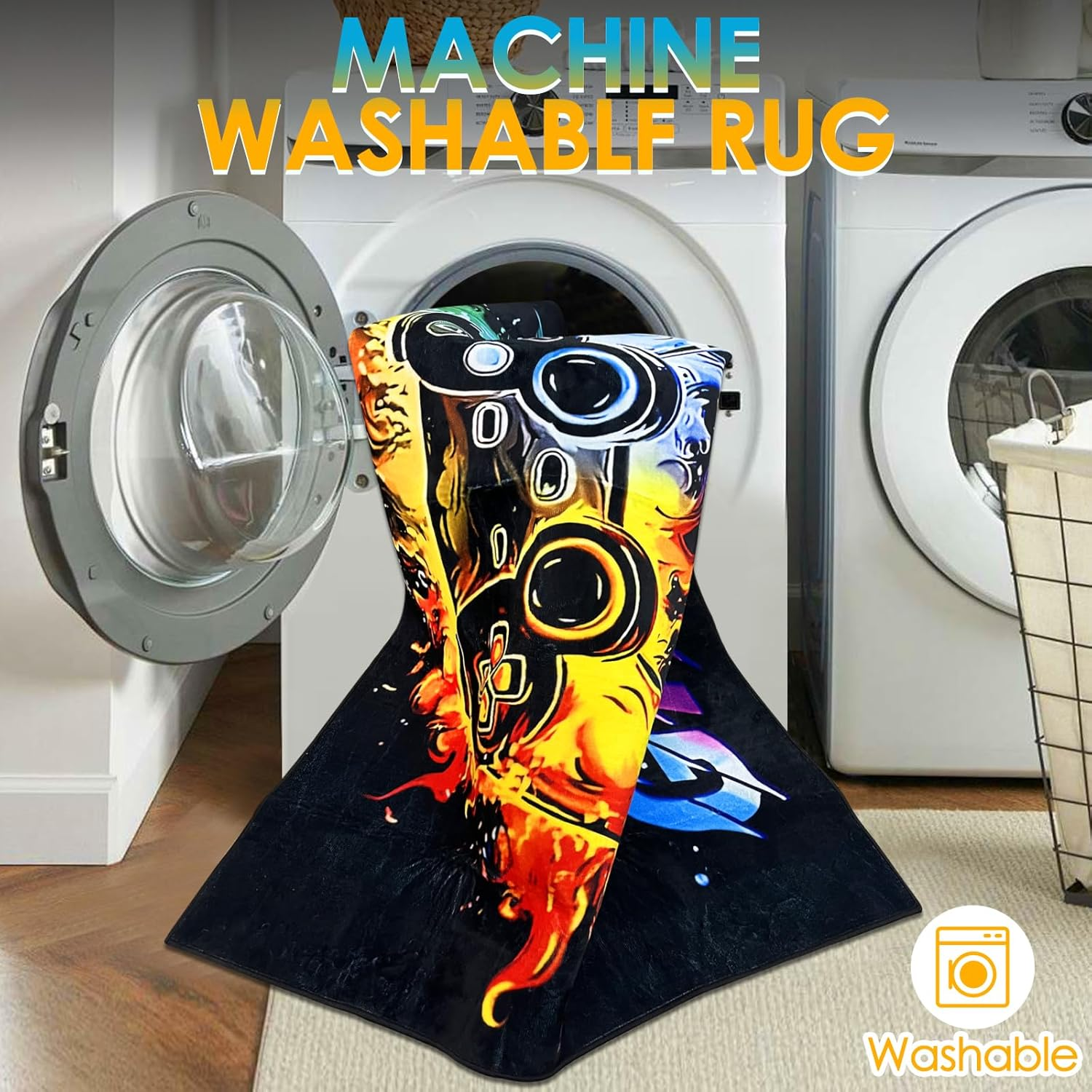 Gaming Rug Plush Playmat for Boy Room, Non-Slip 3D Gamer Flannel Play Mat Carpet, 160X120Cm Activity Area Rugs for Playroom,Livinroom, Bedroom Floor Mat Decor - Color 1 image number 6