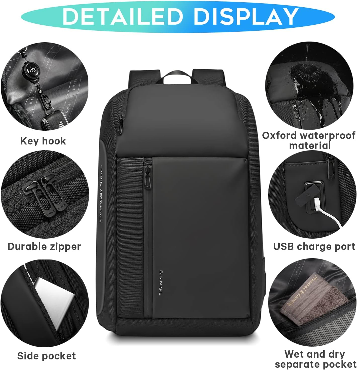 Bange Men'S Backpack, Smart Travel Backpacks, Waterproof Laptop Backpack Fits 15.6 Inch for Men and Women image number 4