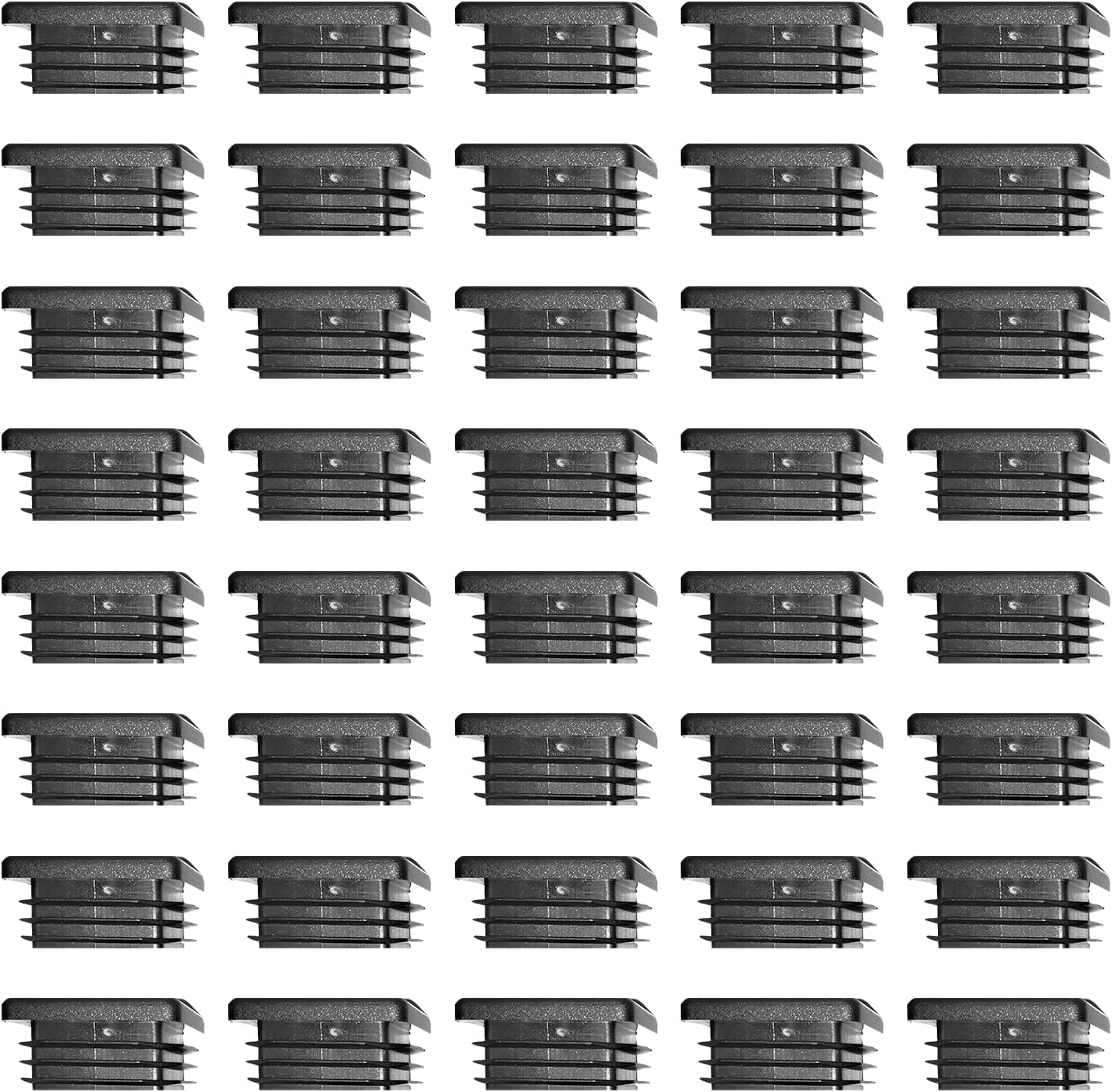 20Mm X 20Mm Black Plastic Plugs, Black Square Tube Covers, Inner End Caps for Chairs Desks Tables Foot Furniture Pipe, 40 Pcs image number 1