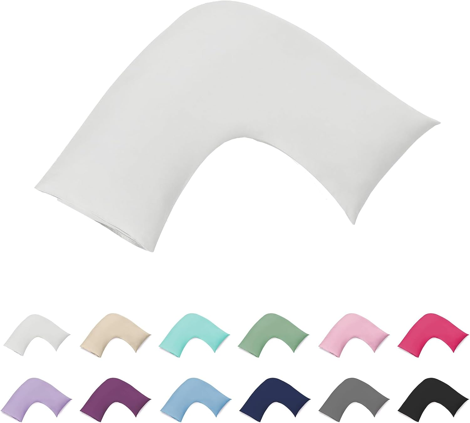 100% Cotton 300TC V Shape/U Shape/Boomerang/Tri Pillowcase/Maternity Support - Percale Cotton Envelope Style Machine Washable (Purple) image number 1