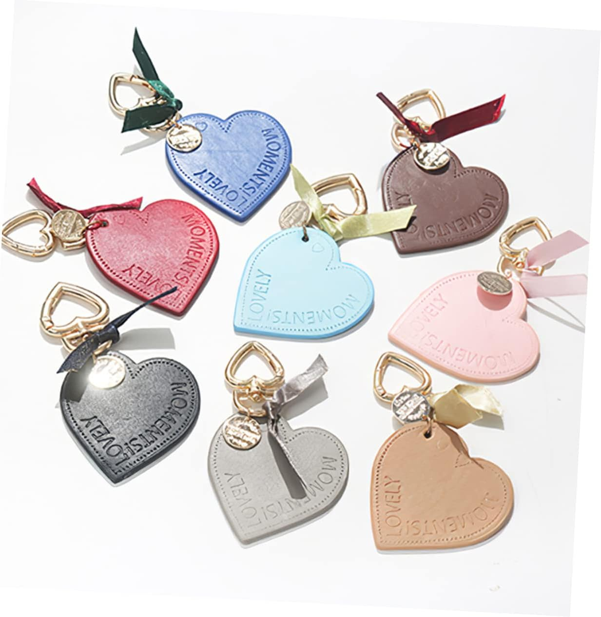 HAPINARY 3Pcs Heart Pendant Key Ring Decorative Heart Shape Backpack Pendant Leather Keychain for Car Key Ring Holder Bag Hanging Ornament image number 6