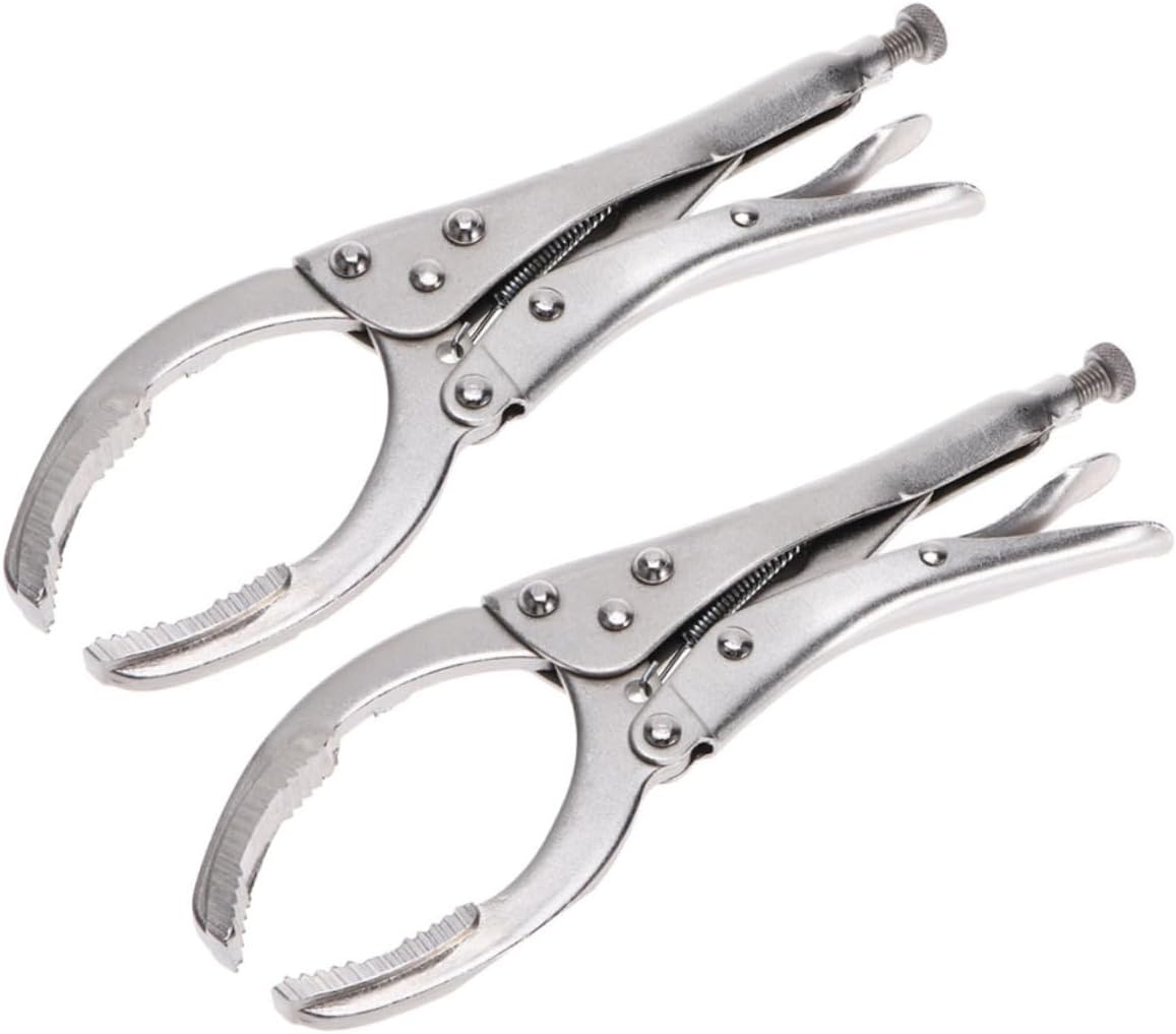 WHAMVOX 2Pcs Adjustable Steel Wrench Pliers for Maintenance Engine Oil Cleaner Removal Tool with White Handle Suitable for Auto Repair image number 6