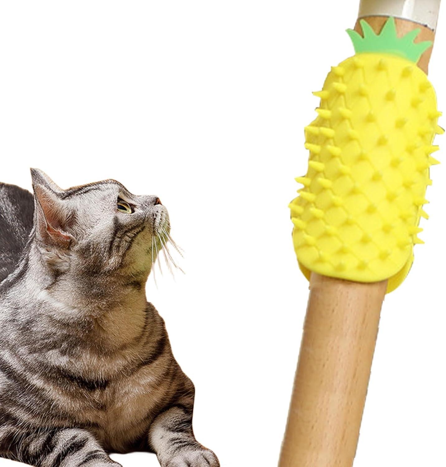 Cat Groomer for Indoor Cats | Pineapple Design Grooming Massage Combs | Cheek -Scratcher, Adjustable Silicone Groomer, Massage Combs, Corner Groomers for Kitten Puppy image number 2
