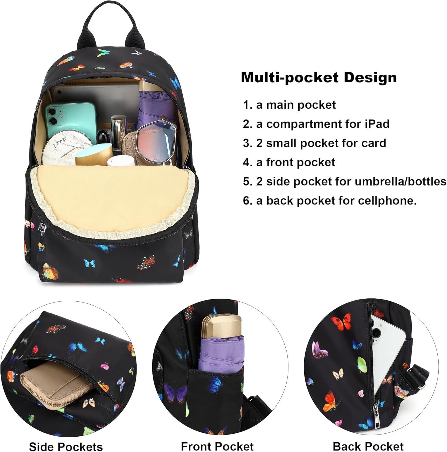 Yusudan Mini Backpack for Women Girls, Small Backpack Purse for Teens Kids School Travel - Cactus image number 5