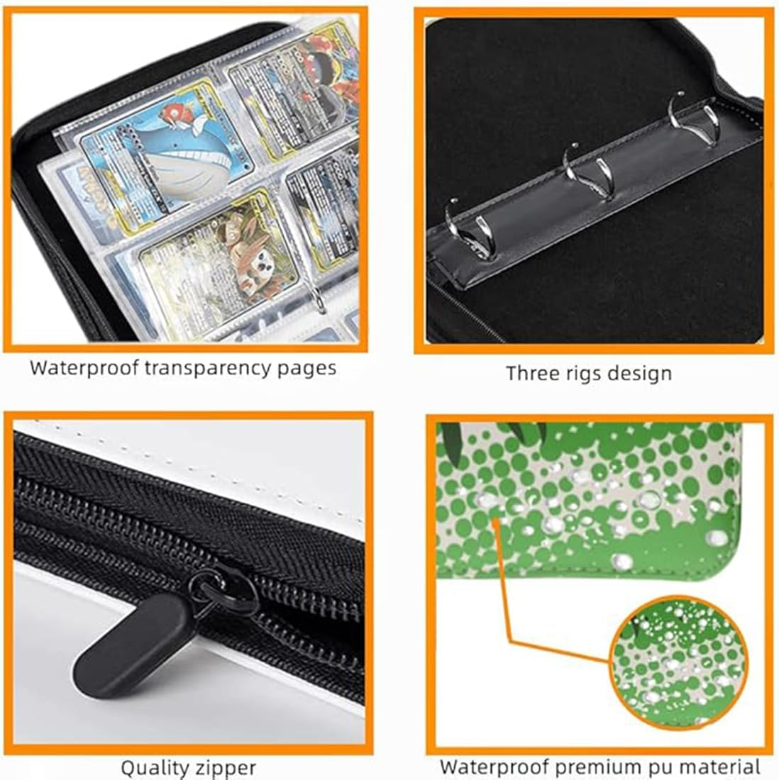 Soccer Card Binder, 400 Pockets Game Card Collection Album Book, Portable Soccer Cards Holder Trading Cards Binder Collector Album with 50 Removable Sheets for Boys Girls image number 6