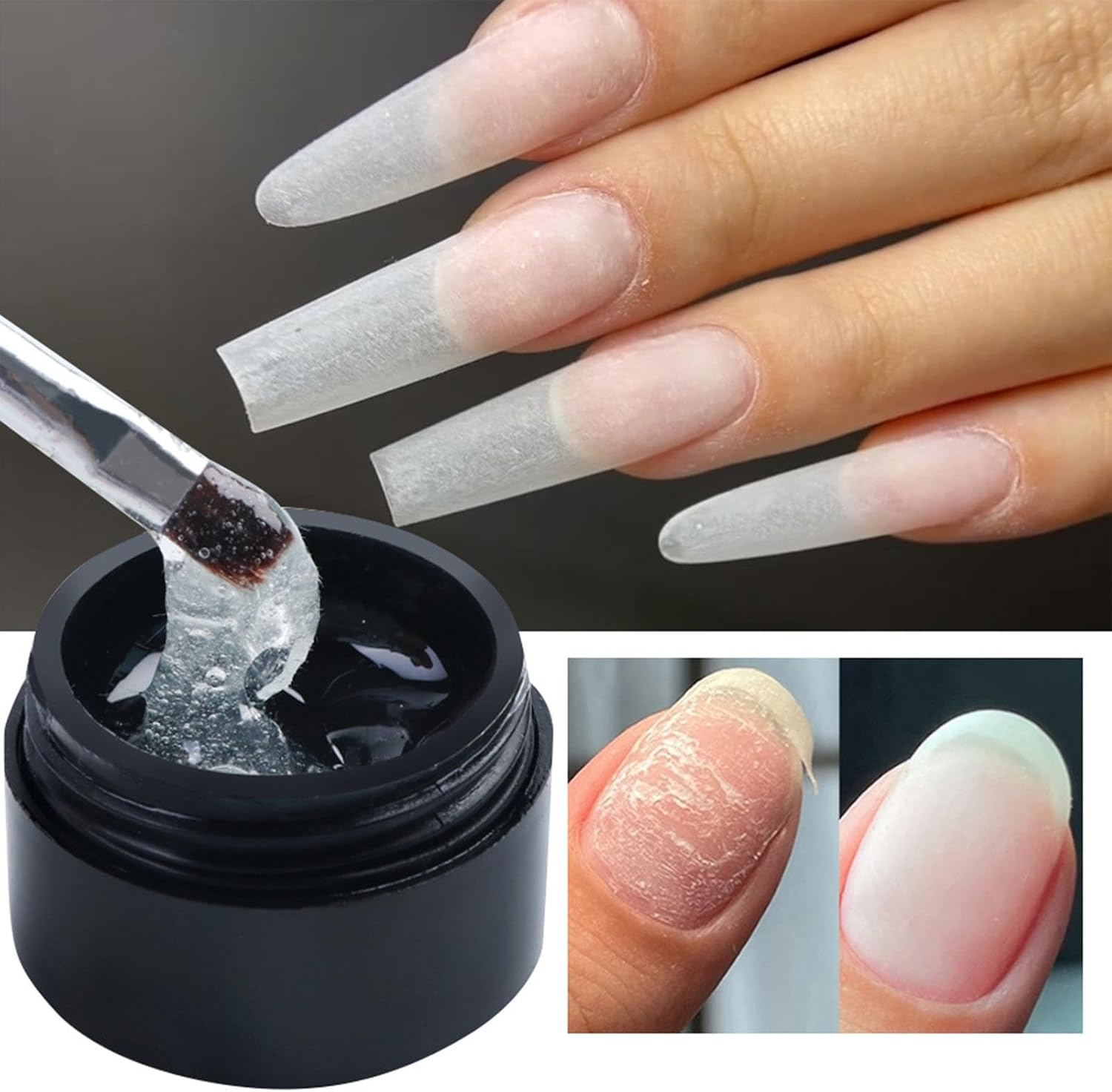 Meindin Broken Nail Repair Kit for Natural Nails - Nail Glue for Broken Nail,Manicure Supplies, Fingernail Strengthener, Instantly Fill In, Fix Cracks image number 2