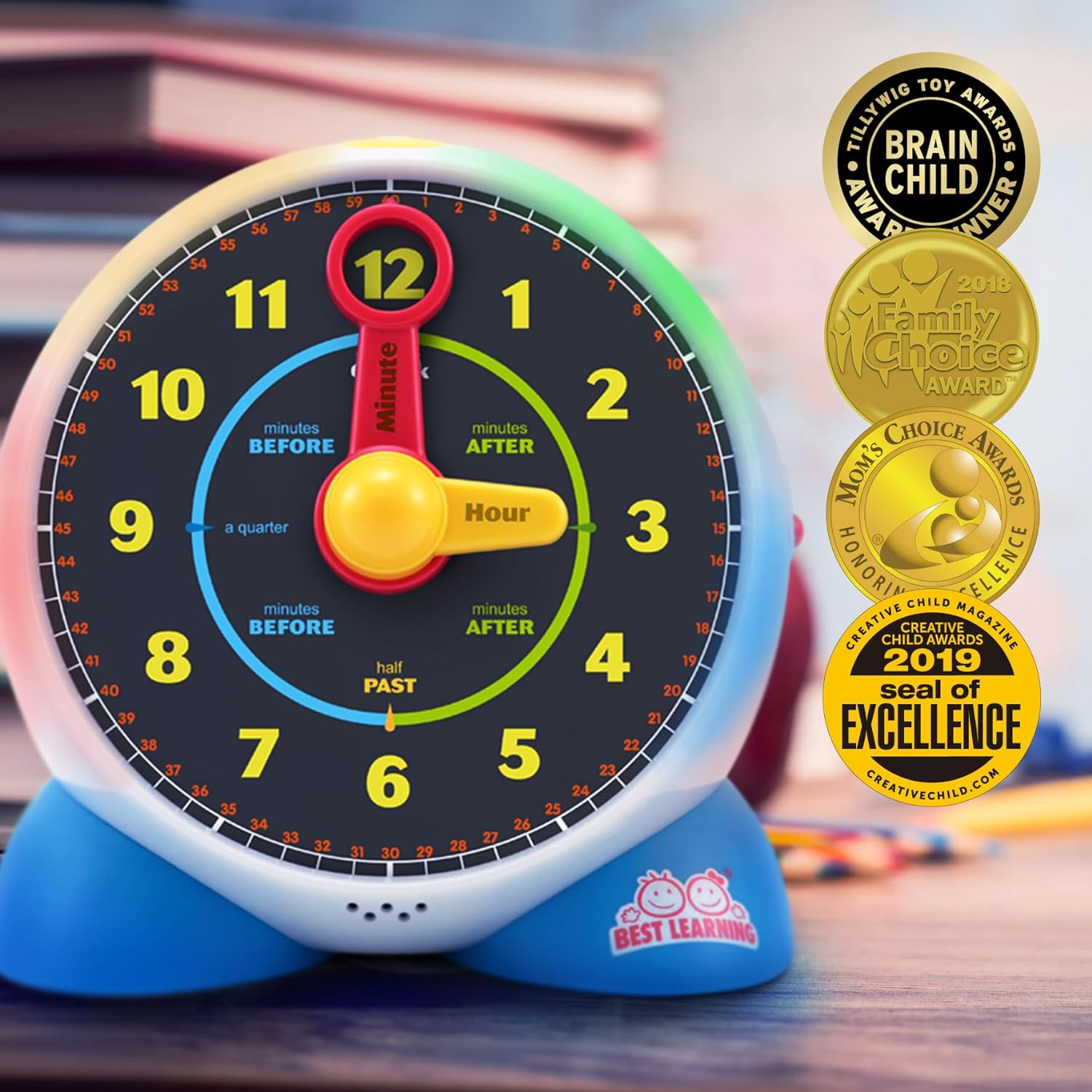 Best Learning Learning Clock - Educational Talking Learn to Tell Time Light-Up Toy with Quiz and Sleep Mode Lullaby Music - Ideal Birthday Toddlers & Kids Ages 3 to 6 Years Old image number 3