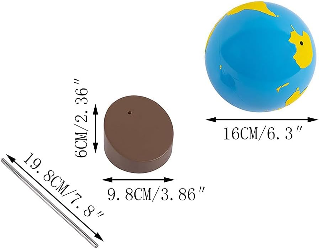 Kghios Montessori Globe of the Continents Science and Cultural Geography Materials Continental Globe and Sandpaper Globe Early Education Teaching Aids Toys image number 2