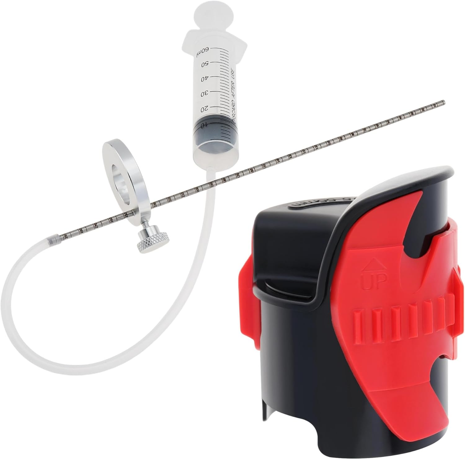 Windance Motorcycle Front Fork Maintenance Tool Kit,Fork Seal Saver Cleaner 45Mm-55Mm Shock Repairing Tool + Fork Suspension Oil Level Measurement Gauge Oil Syringe Tool (Orange)