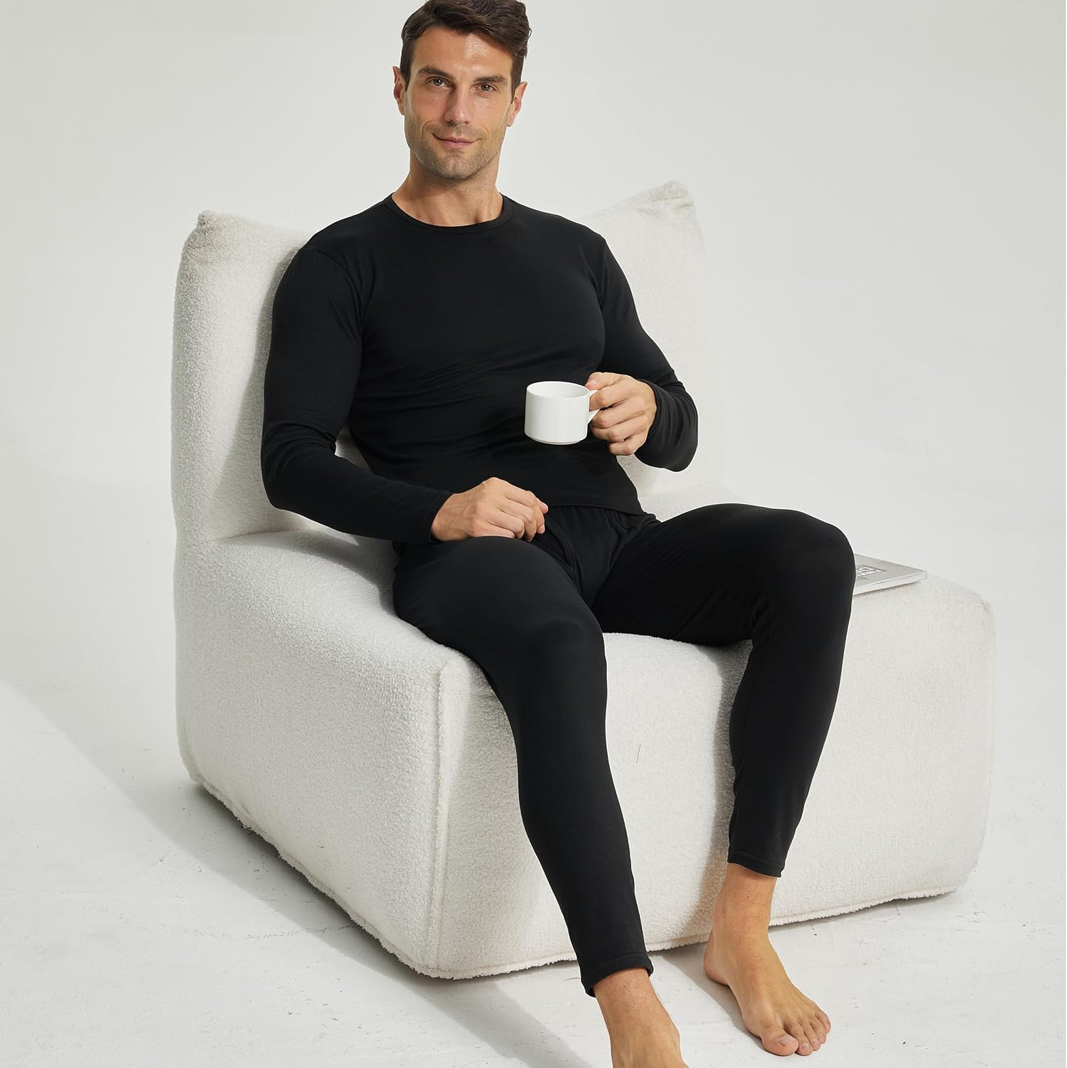 Mens Thermal Underwear Set Winter Base Layer Long Sleeve Top Long Johns for Men Thermals Warm Baselayer image number 6